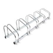 Fahrradständer 5 Fahrräder Stahl 130cm Silber von Relaxdays