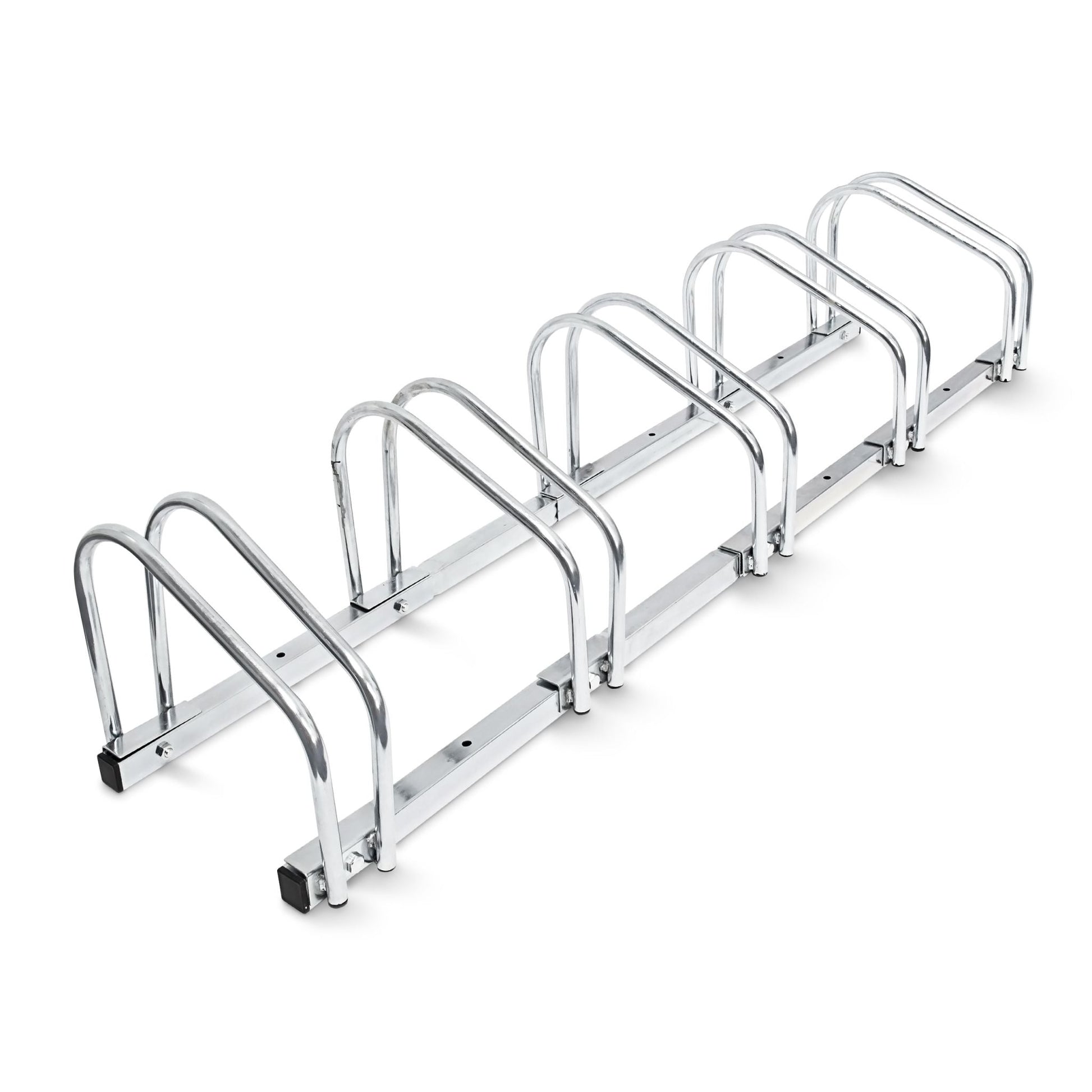 Fahrradständer 5 Fahrräder Stahl 130cm Silber von Relaxdays