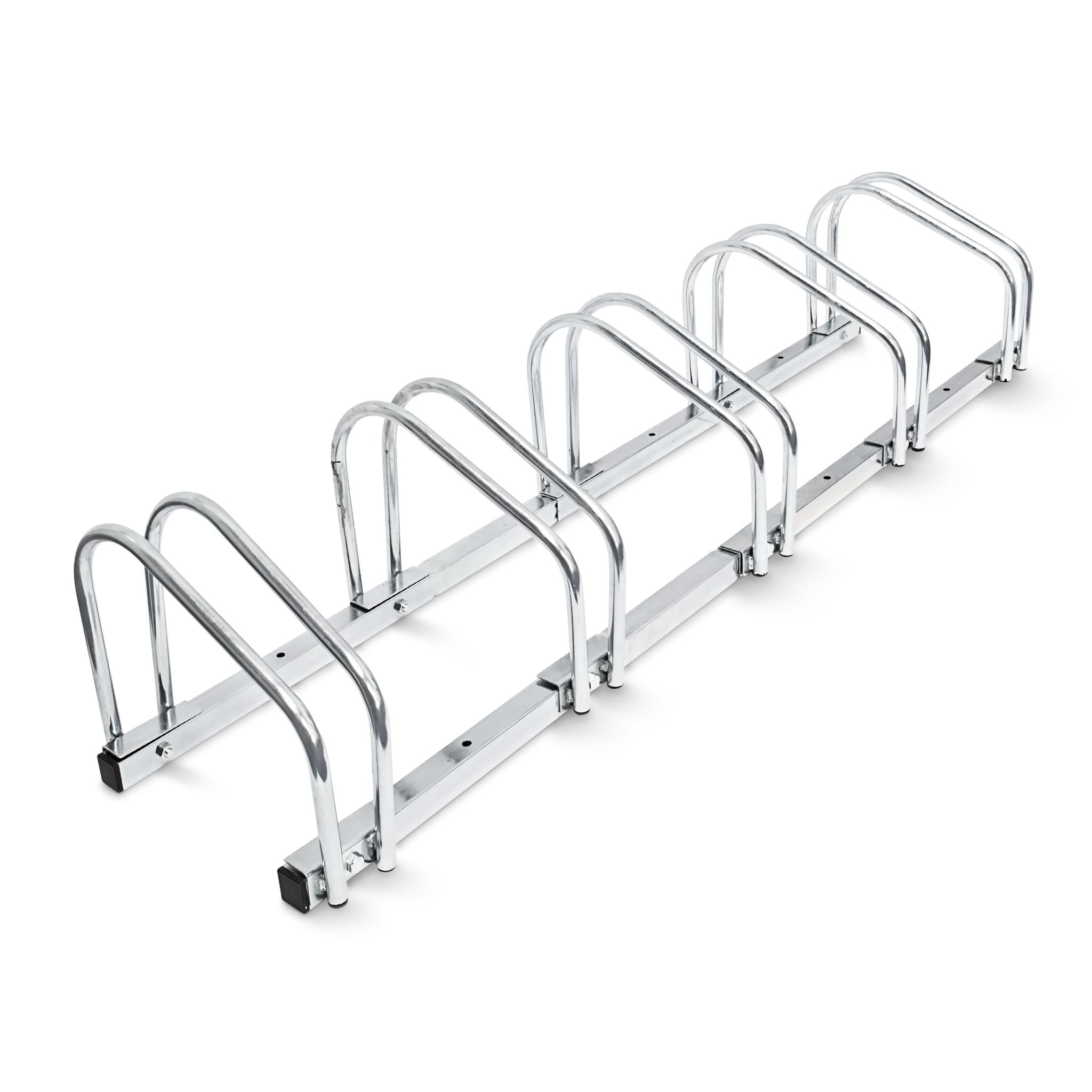Fahrradständer 5 Fahrräder Stahl 130cm Silber von Relaxdays