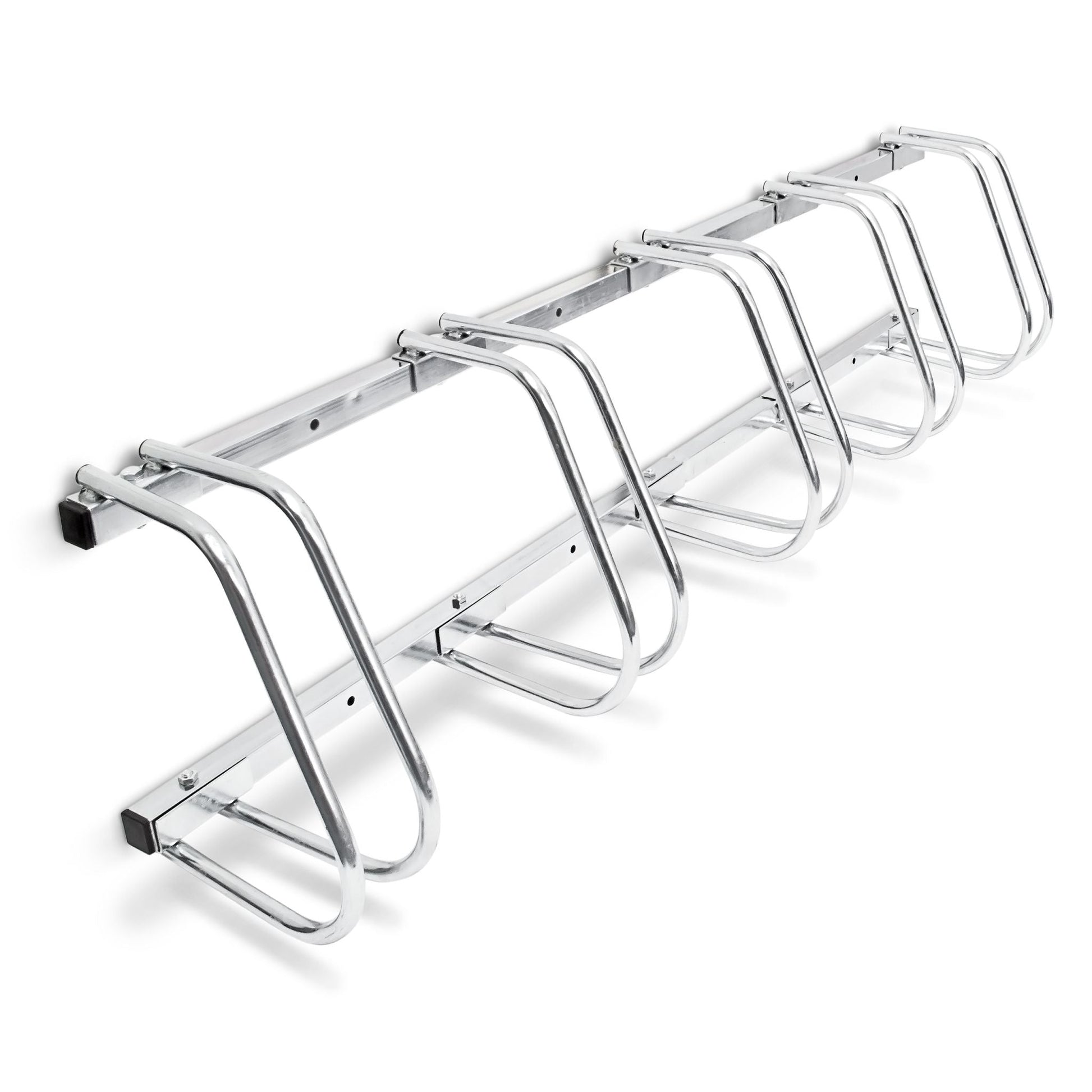 Fahrradständer 5 Fahrräder Stahl 130cm Silber von Relaxdays