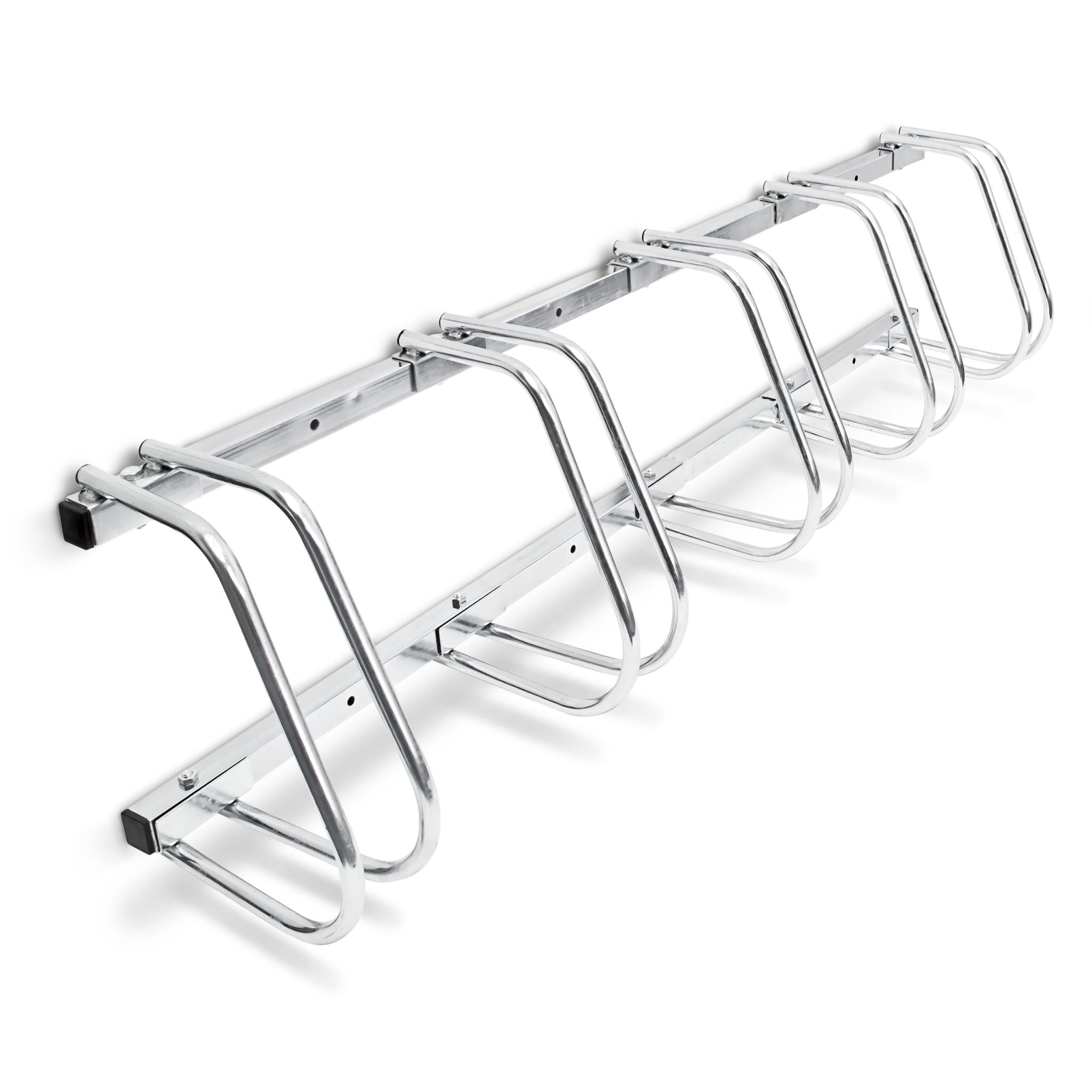 Fahrradständer 5 Fahrräder Stahl 130cm Silber von Relaxdays