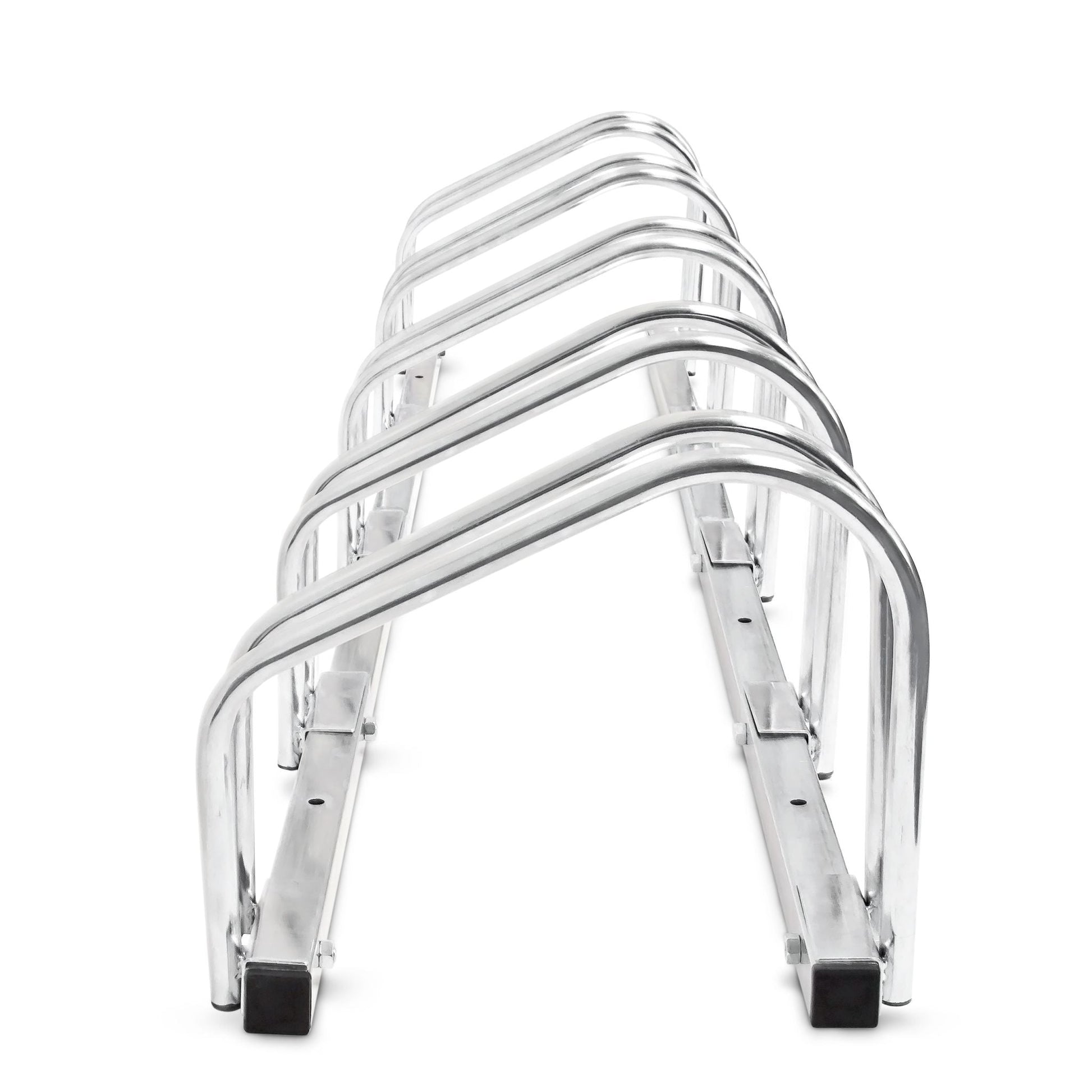 Fahrradständer 5 Fahrräder Stahl 130cm Silber von Relaxdays