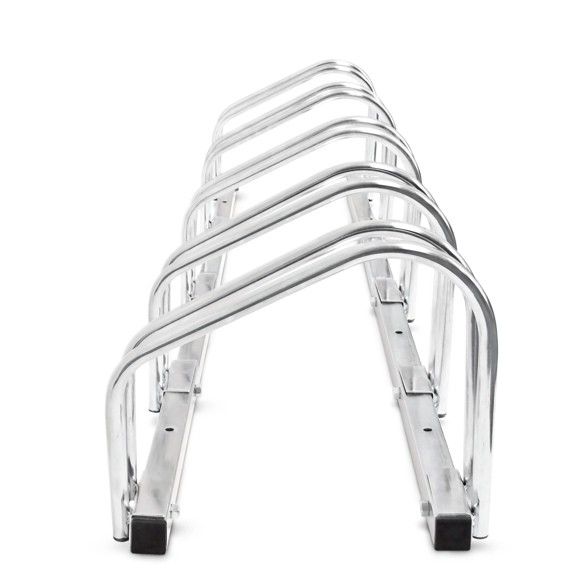 Fahrradständer 5 Fahrräder Stahl 130cm Silber von Relaxdays
