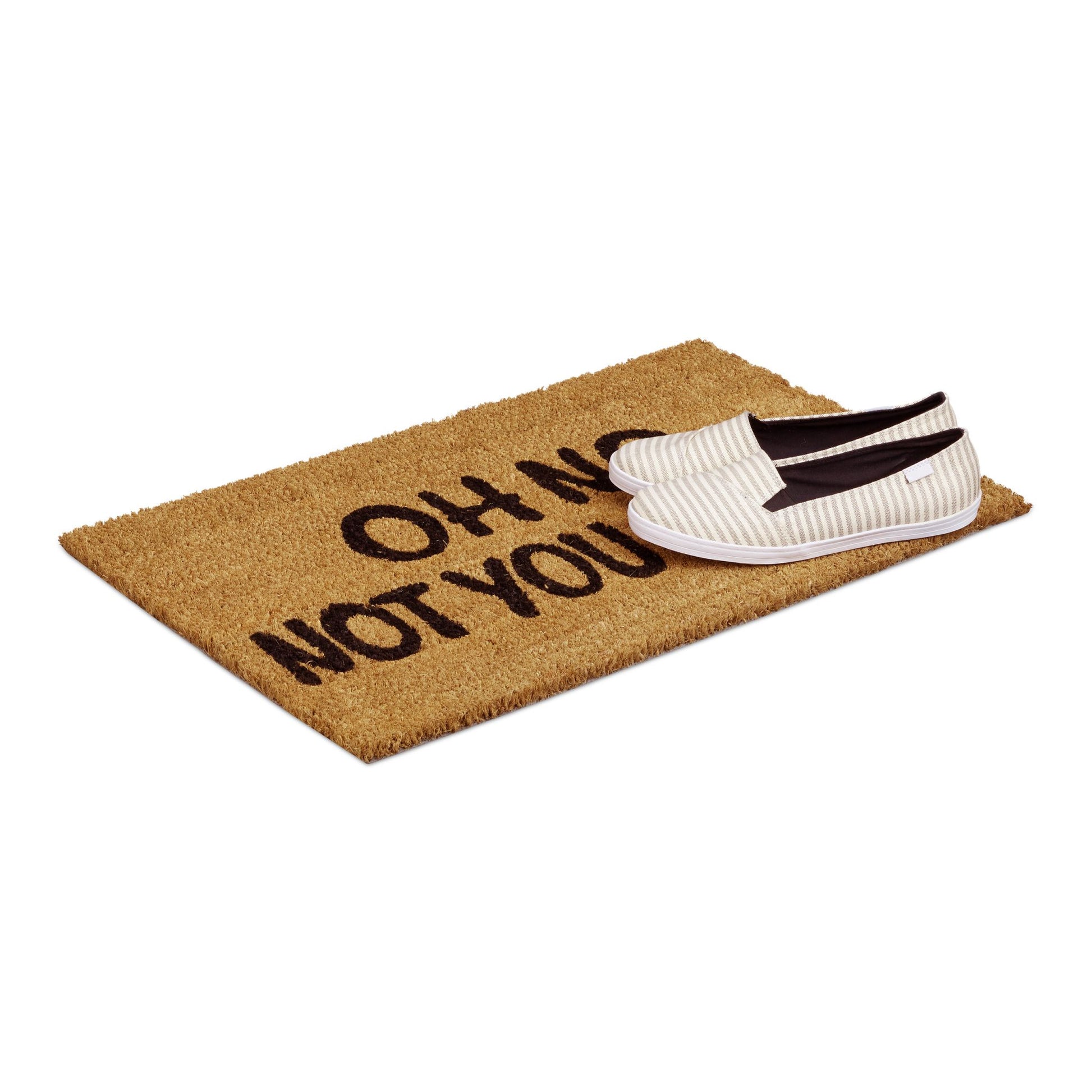 Fussmatte Oh No Kokos 40x60cm Hellbraun-Schwarz von Relaxdays