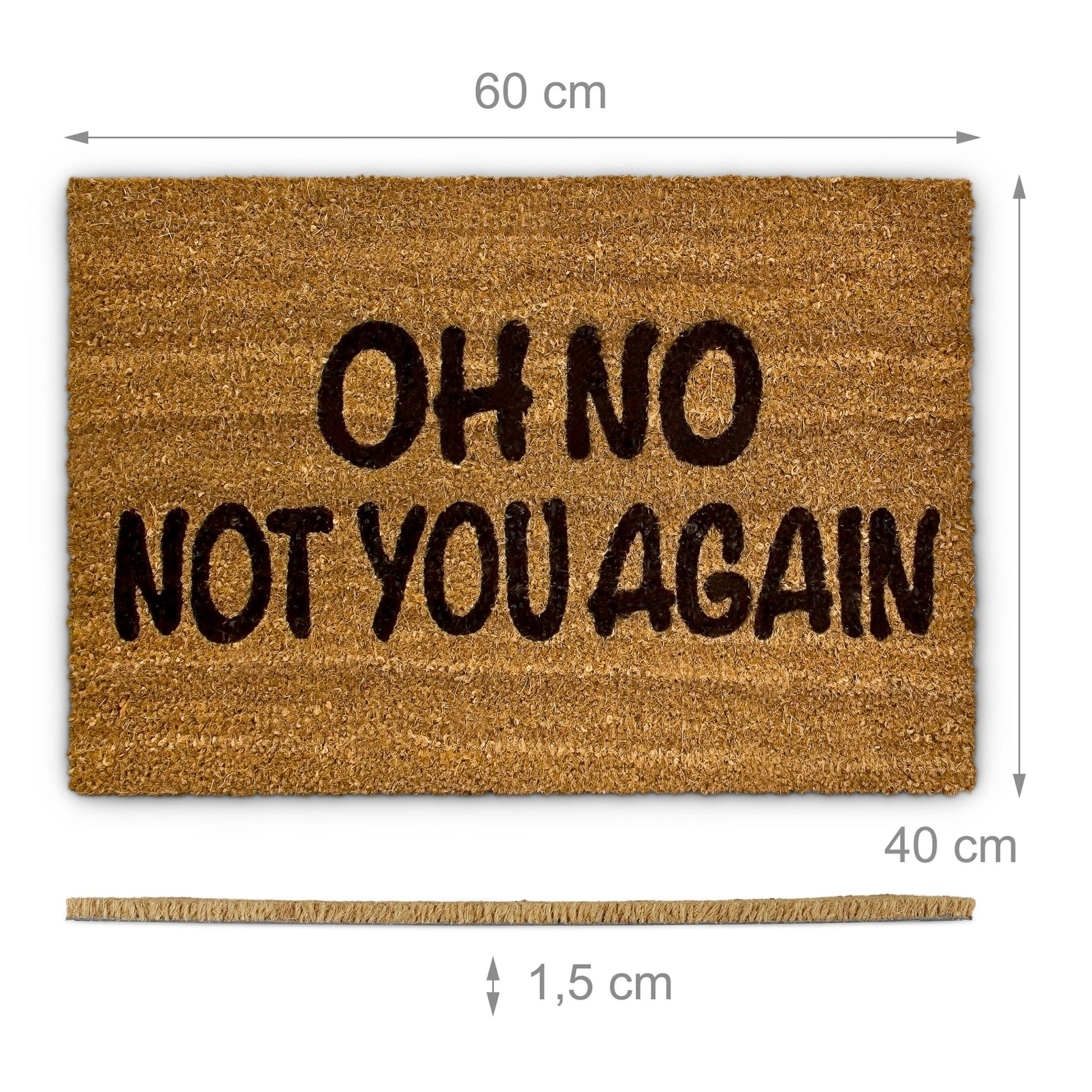 Fussmatte Oh No Kokos 40x60cm Hellbraun-Schwarz von Relaxdays