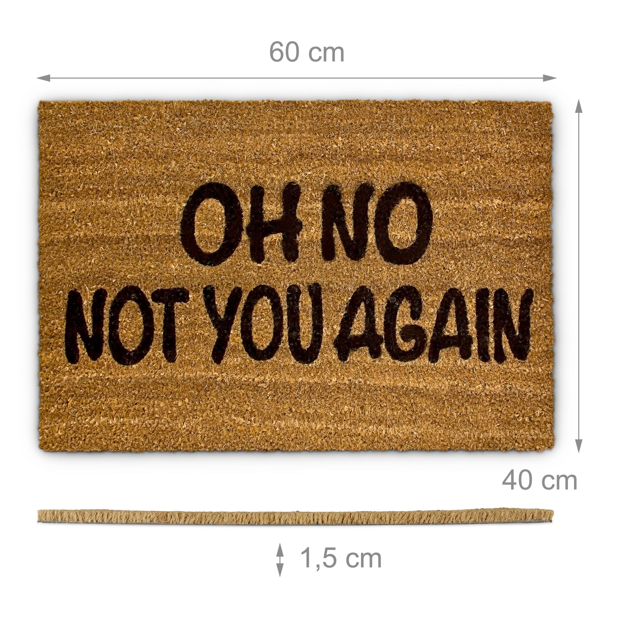 Fussmatte Oh No Kokos 40x60cm Hellbraun-Schwarz von Relaxdays