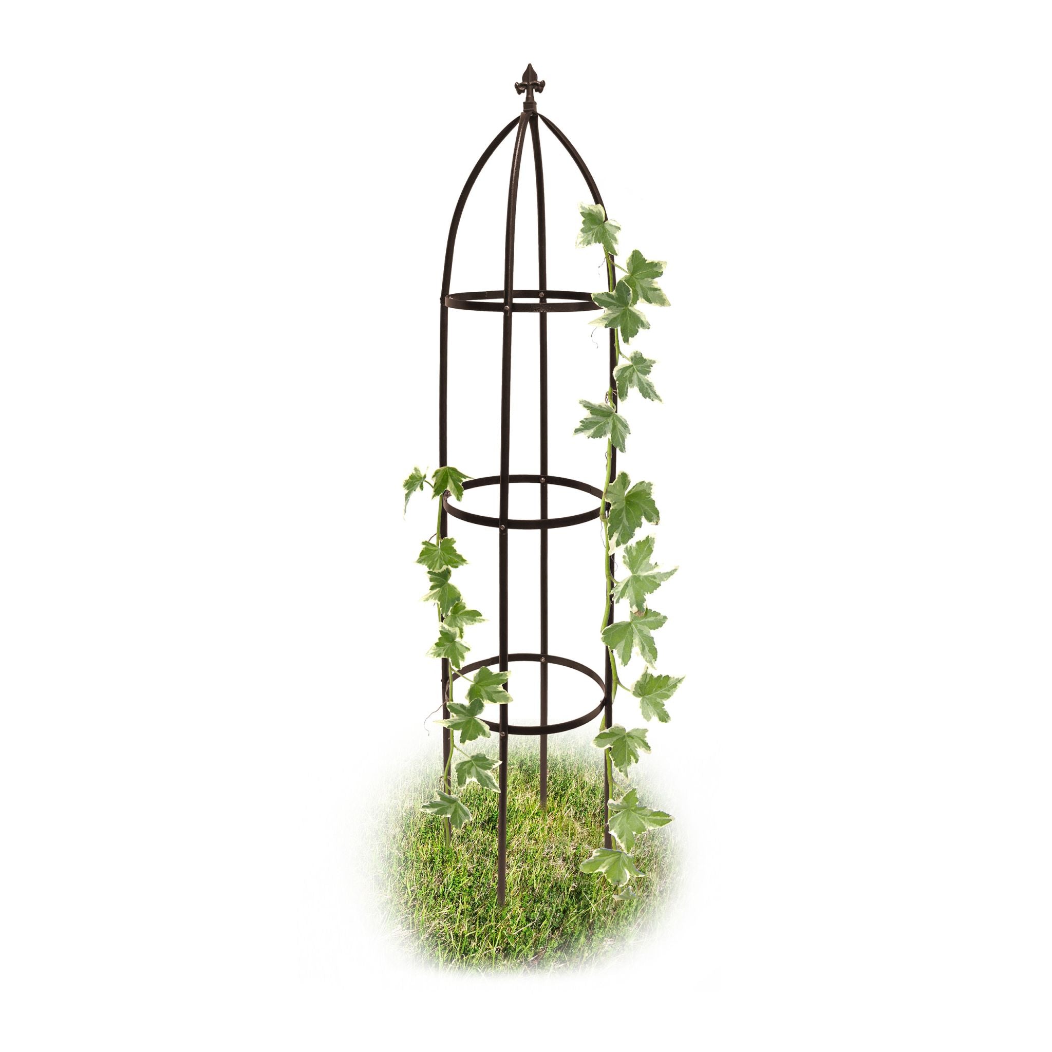 Rankhilfe Obelisk Metall 190cm Braun von Relaxdays