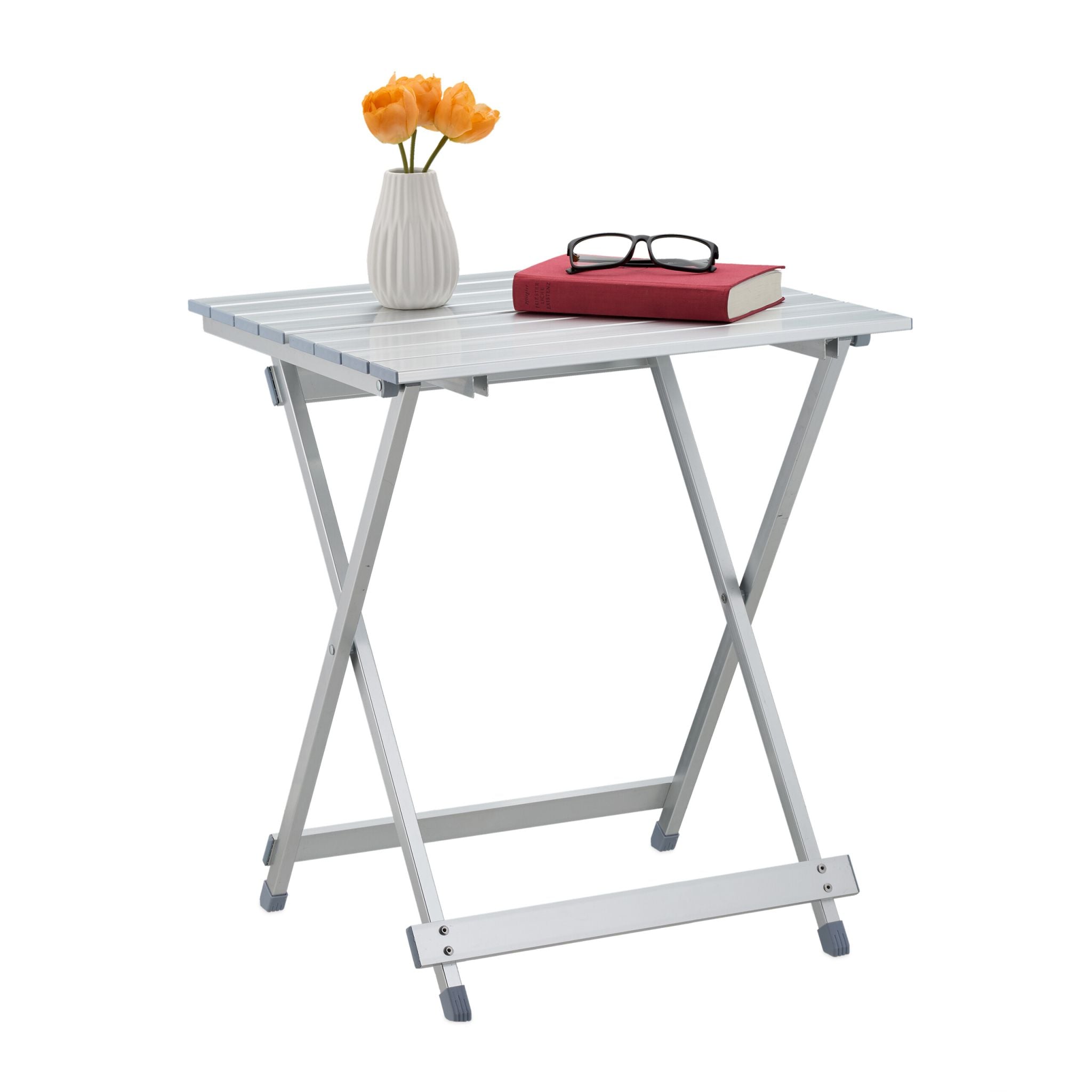 Klapptisch Aluminium Silber von Relaxdays