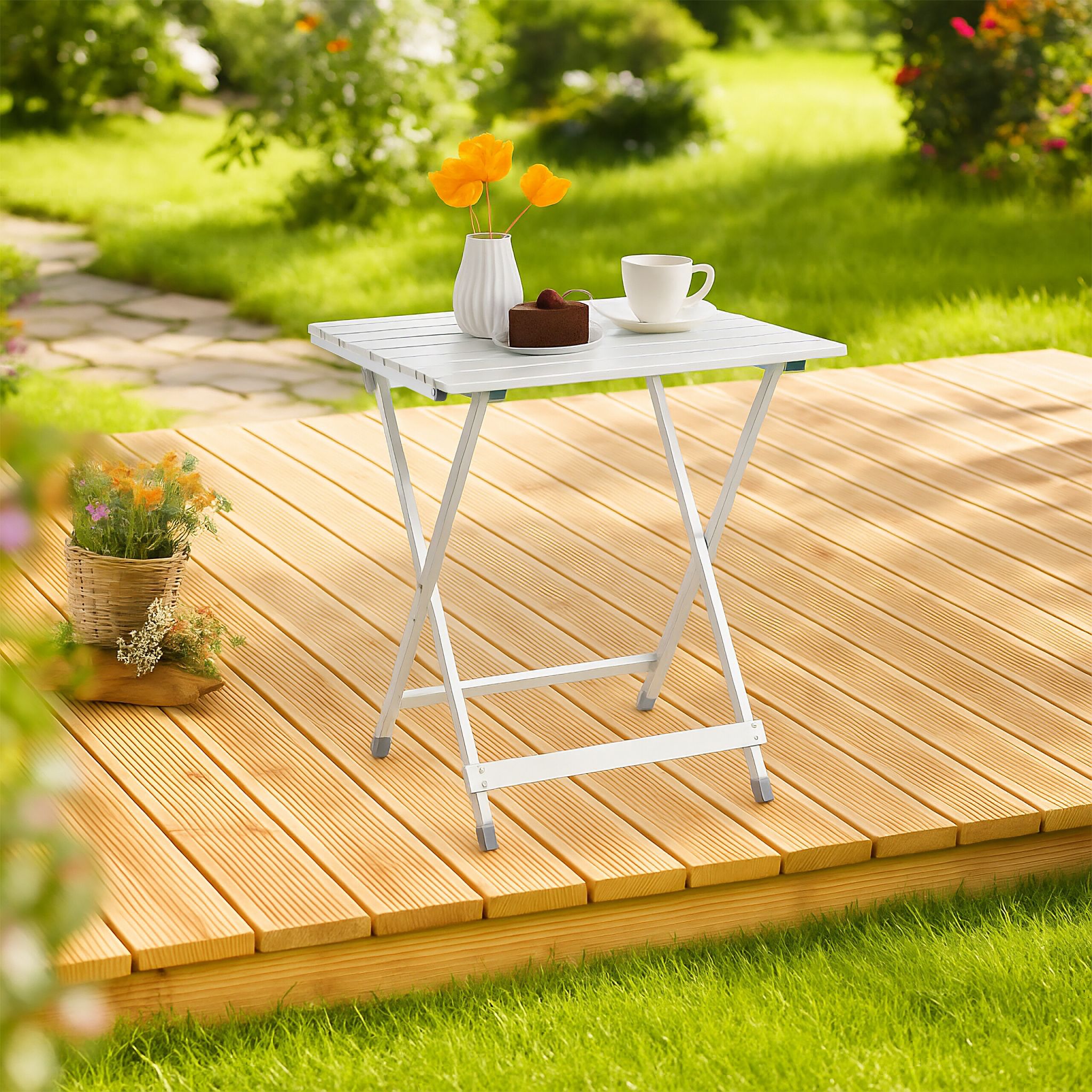 Klapptisch Aluminium Silber von Relaxdays