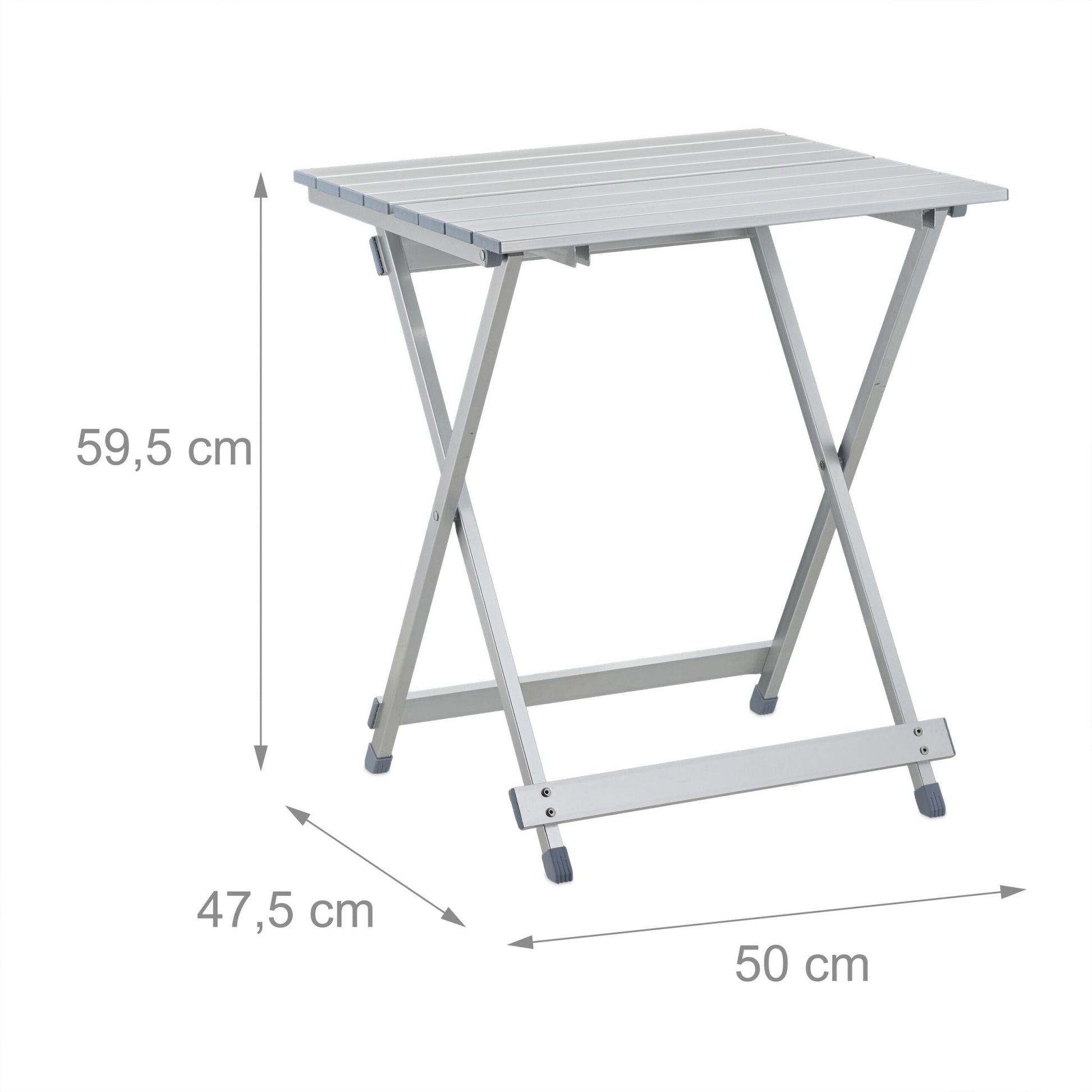 Klapptisch Aluminium Silber von Relaxdays