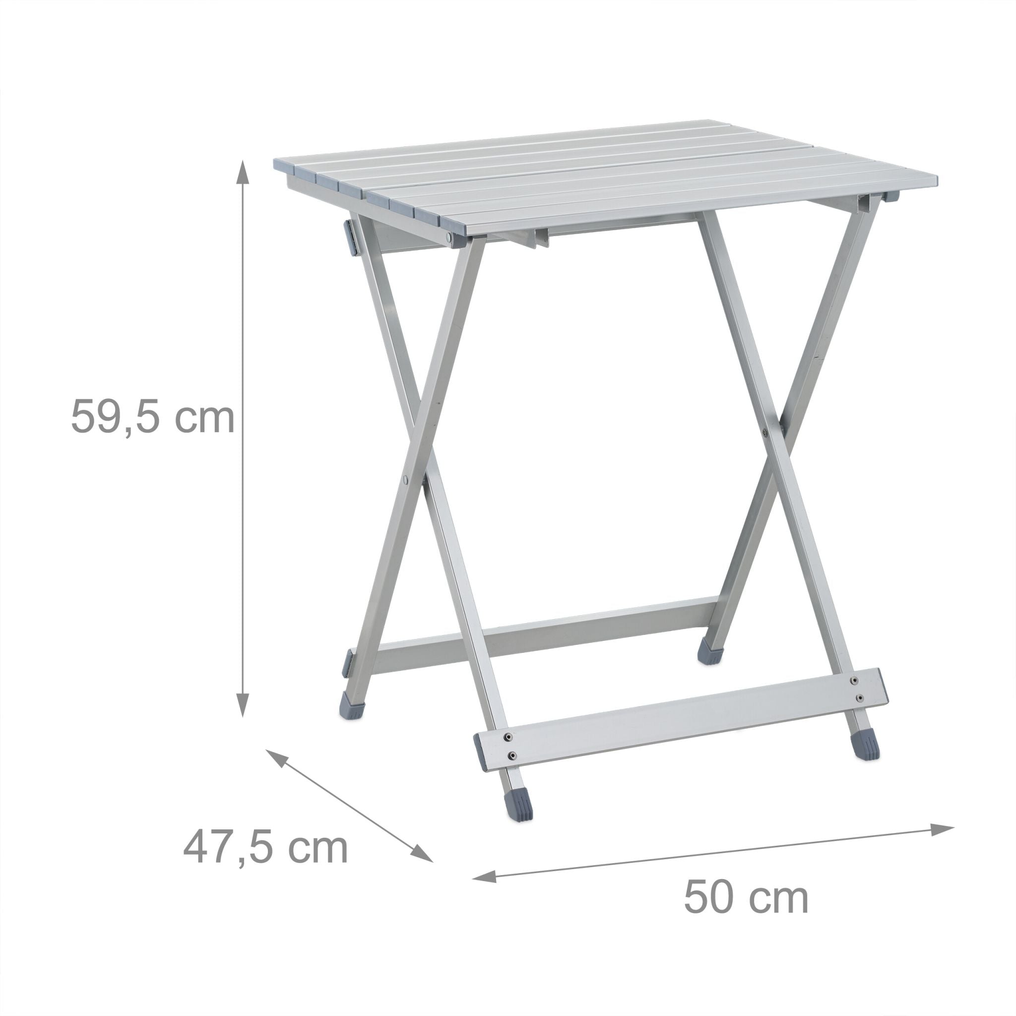 Klapptisch Aluminium Silber von Relaxdays