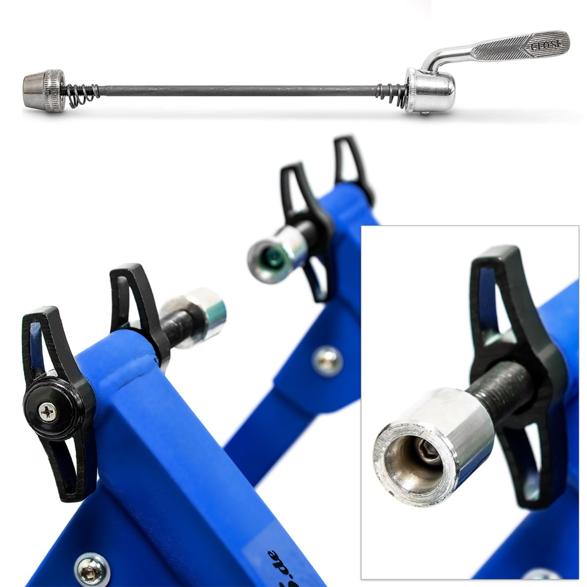 Fahrrad Rollentrainer mit 6 Gängen Blau-Schwarz von Relaxdays