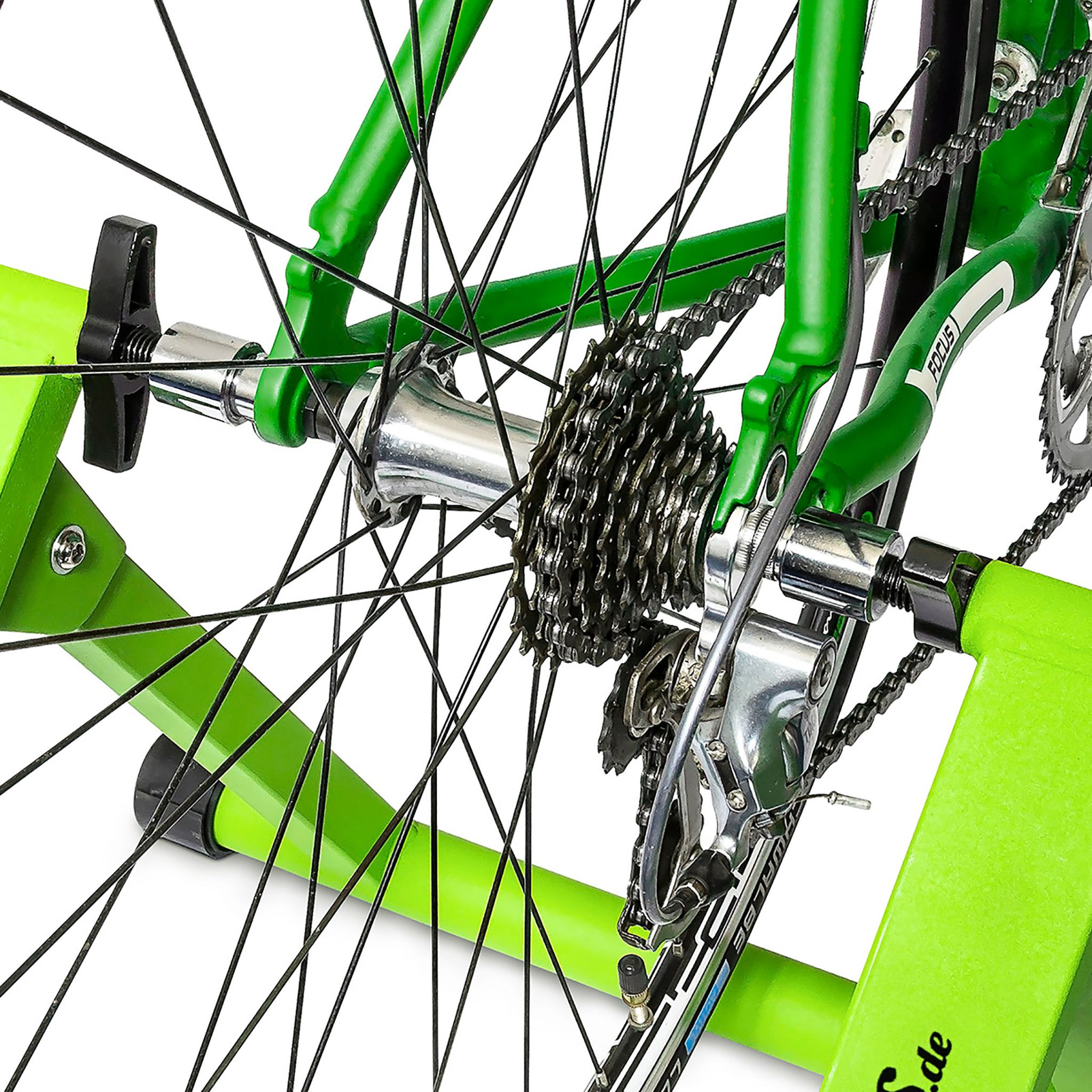 Fahrrad Rollentrainer mit 6 Gängen Grün-Schwarz von Relaxdays
