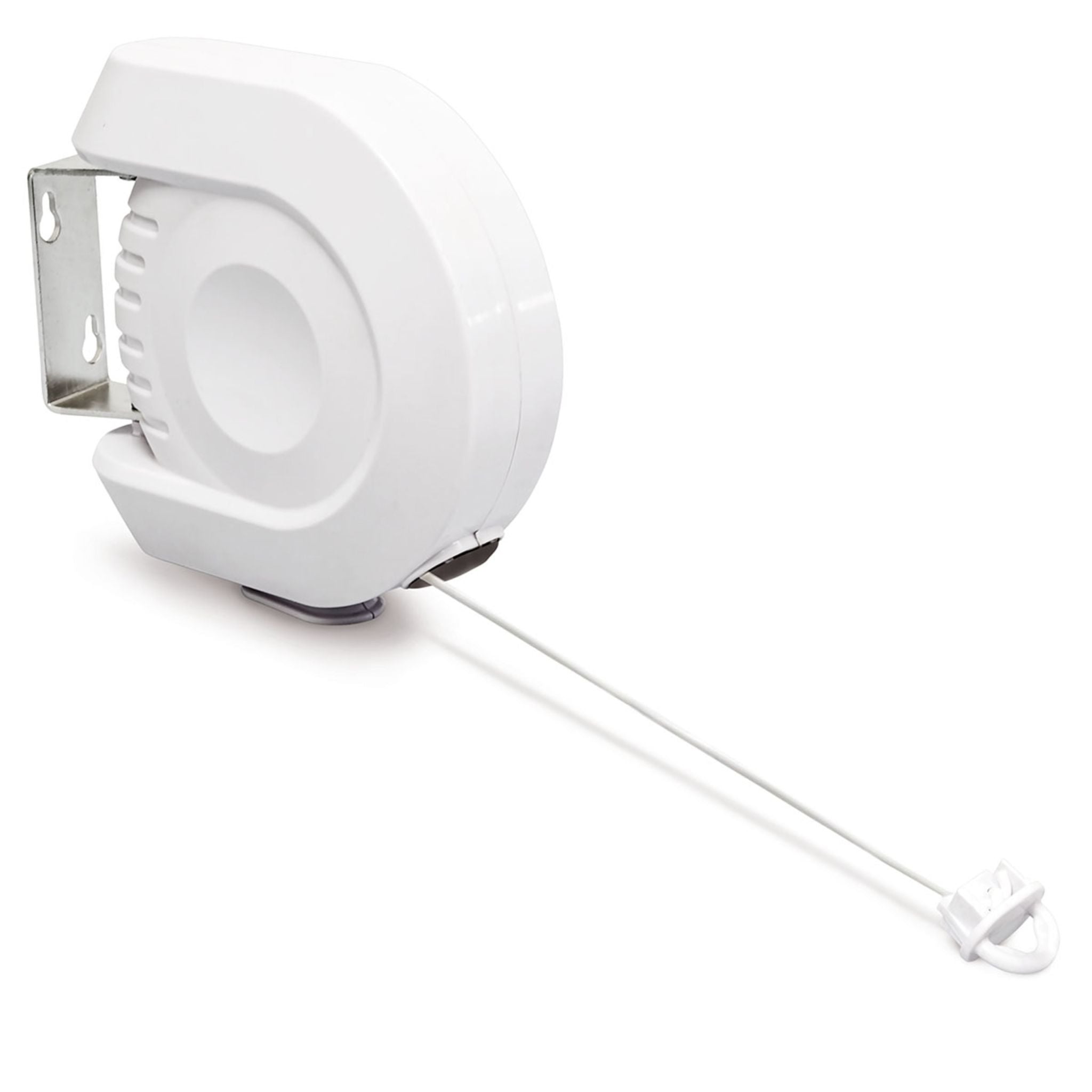 Wäscheleine ziehbar auf 12 m Weiss-Silber von Relaxdays