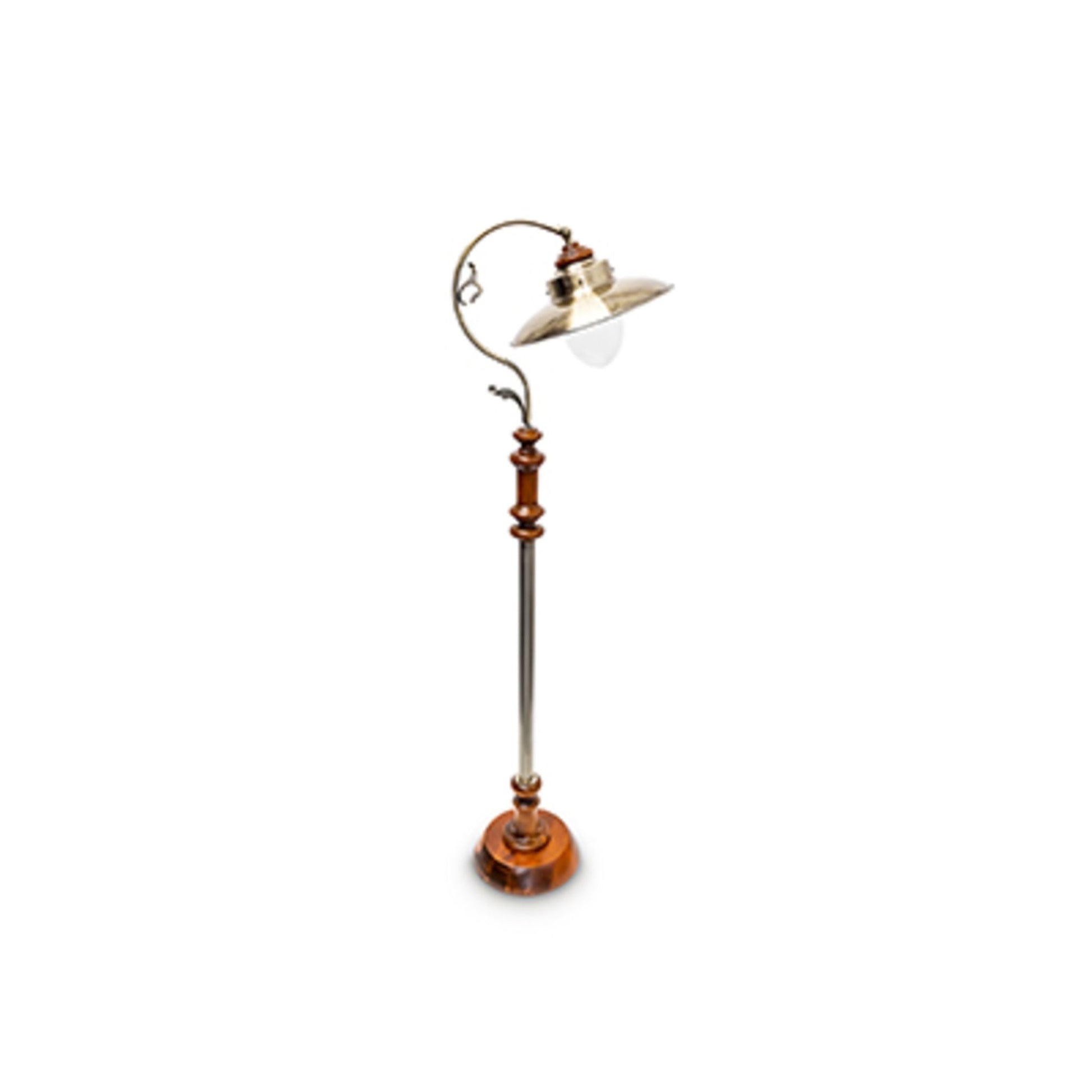 Stehlampe Jugendstil Design Messing Braun-Gold von Relaxdays