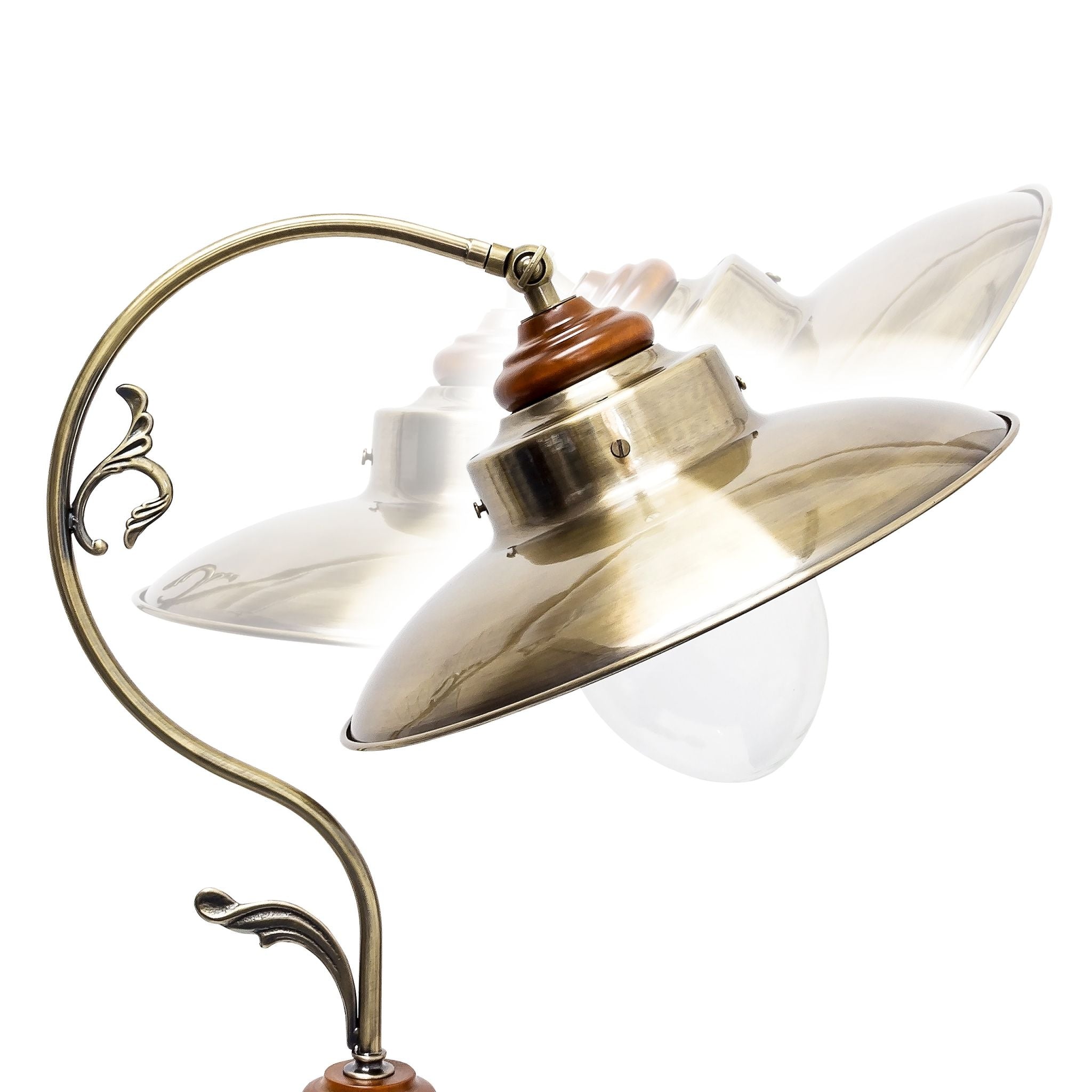 Stehlampe Jugendstil Design Messing Braun-Gold von Relaxdays