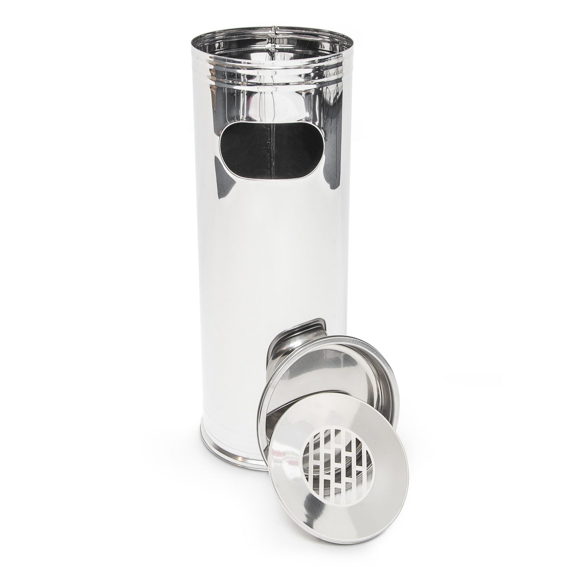 Standaschenbecher sen 75cm Silber von Relaxdays