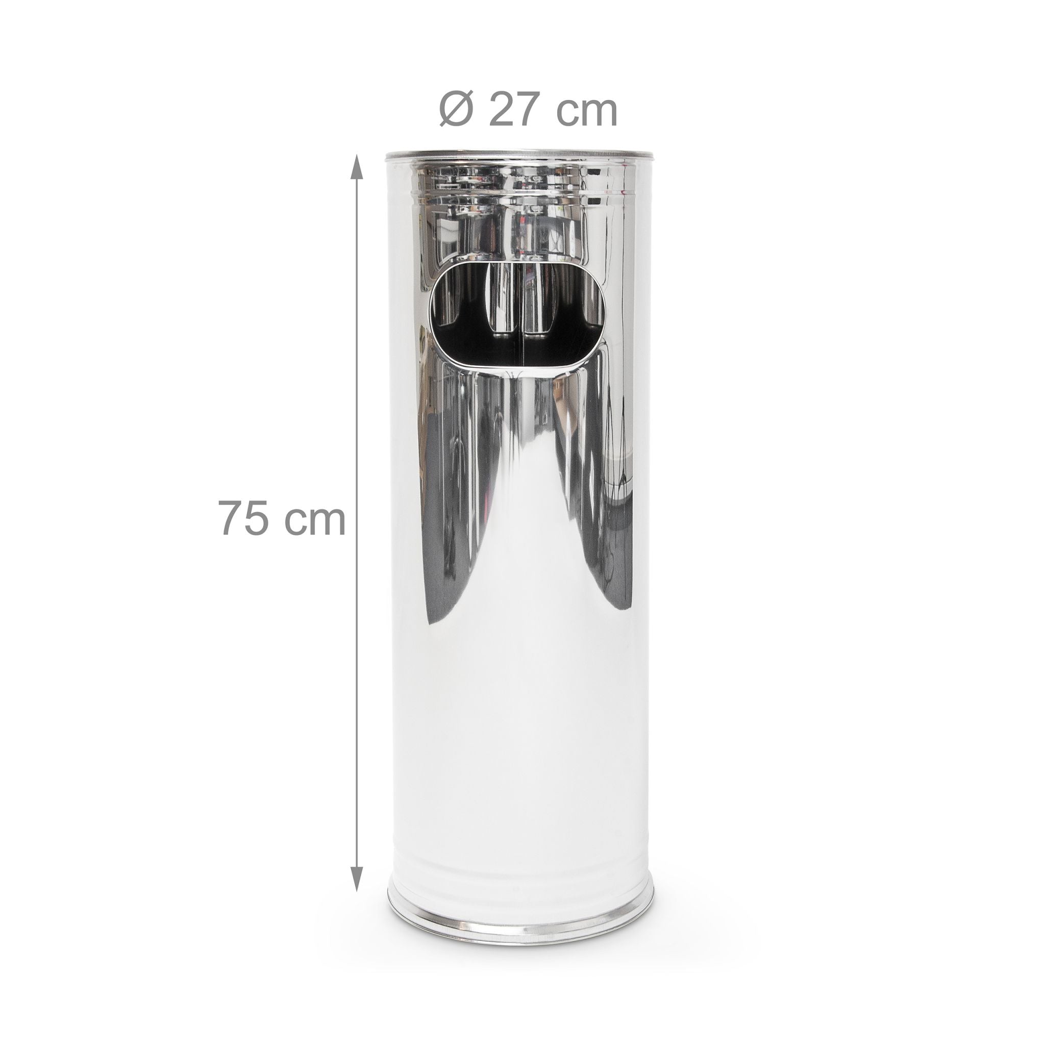 Standaschenbecher sen 75cm Silber von Relaxdays