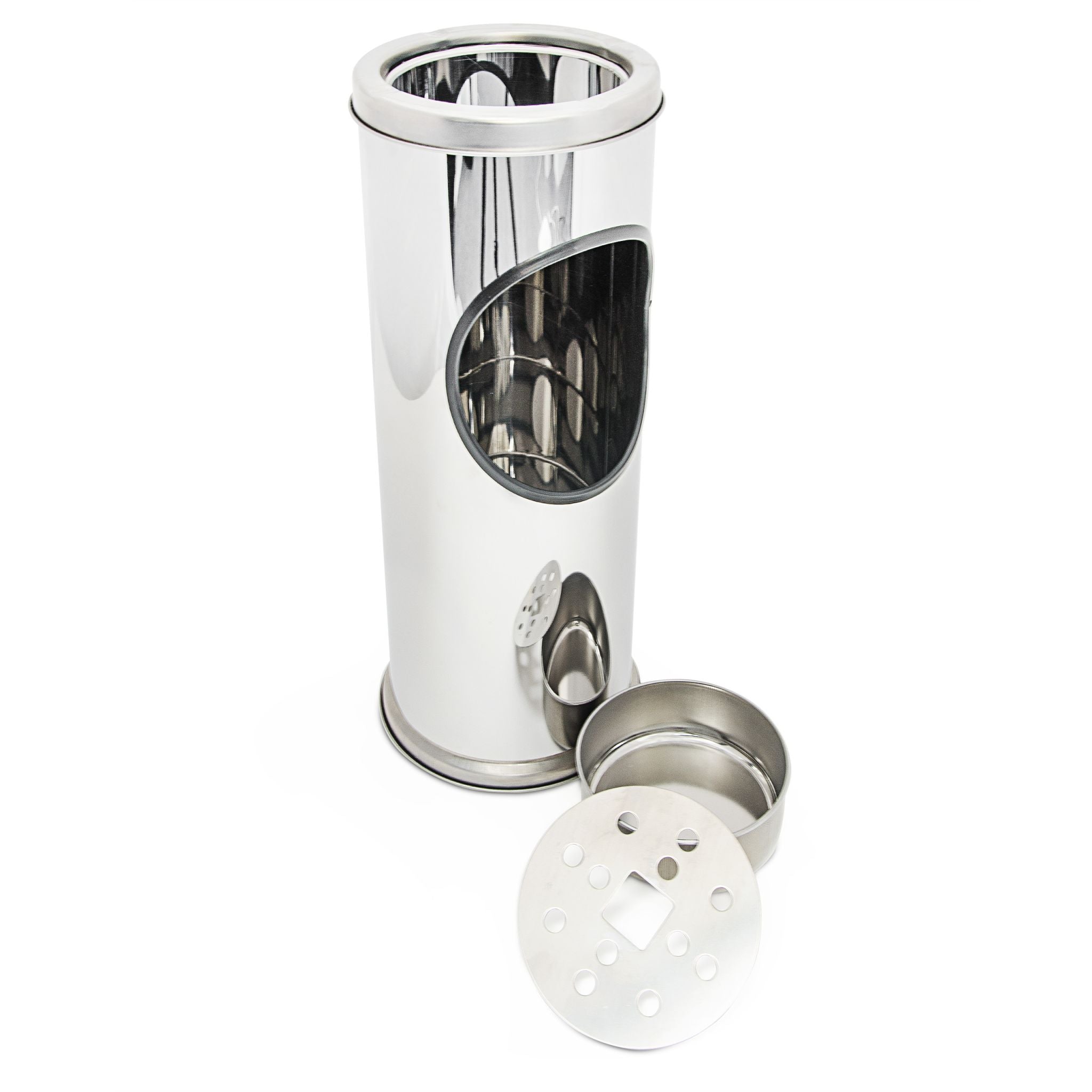 Standaschenbecher Edelstahl 37cm Silber von Relaxdays