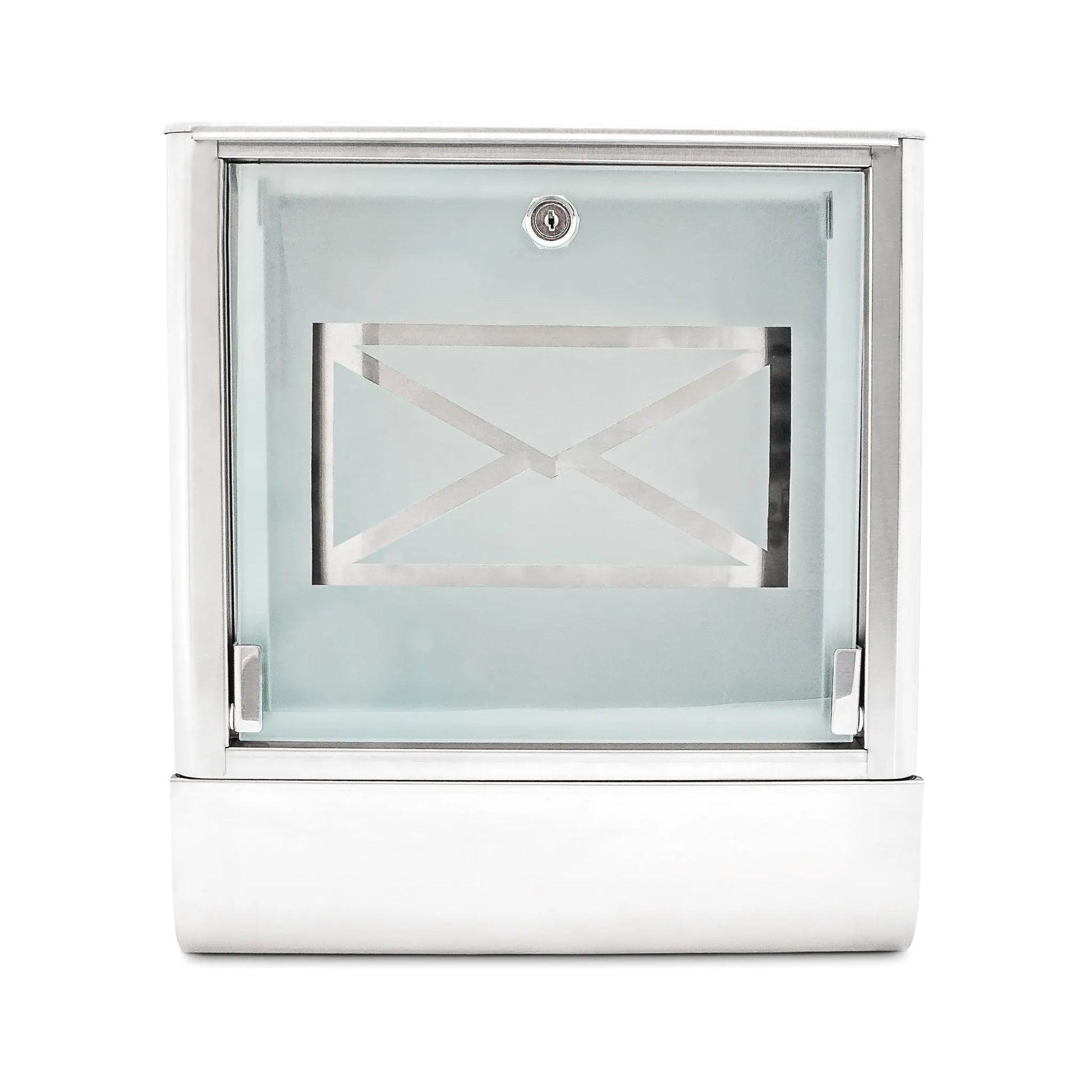 Edelstahl Briefkasten mit Zeitungsrolle Silber-Transparent von Relaxdays