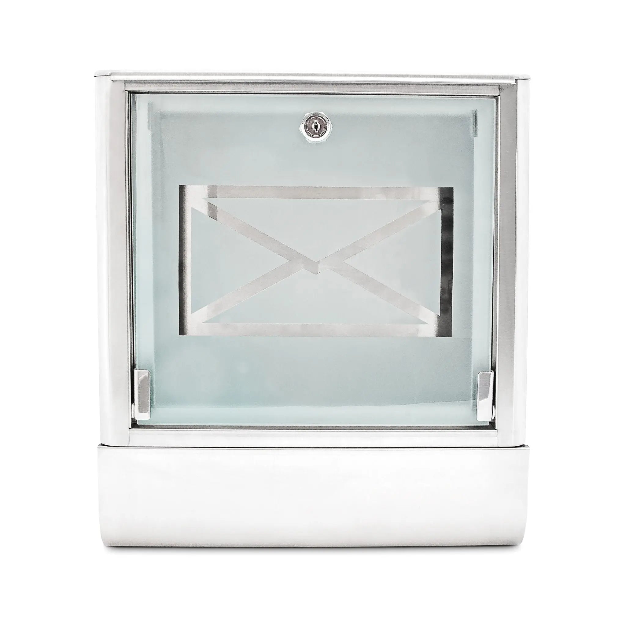 Edelstahl Briefkasten mit Zeitungsrolle Silber-Transparent von Relaxdays