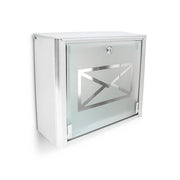 Briefkasten Glas mit Brief-Motiv Silber-Transparent von Relaxdays