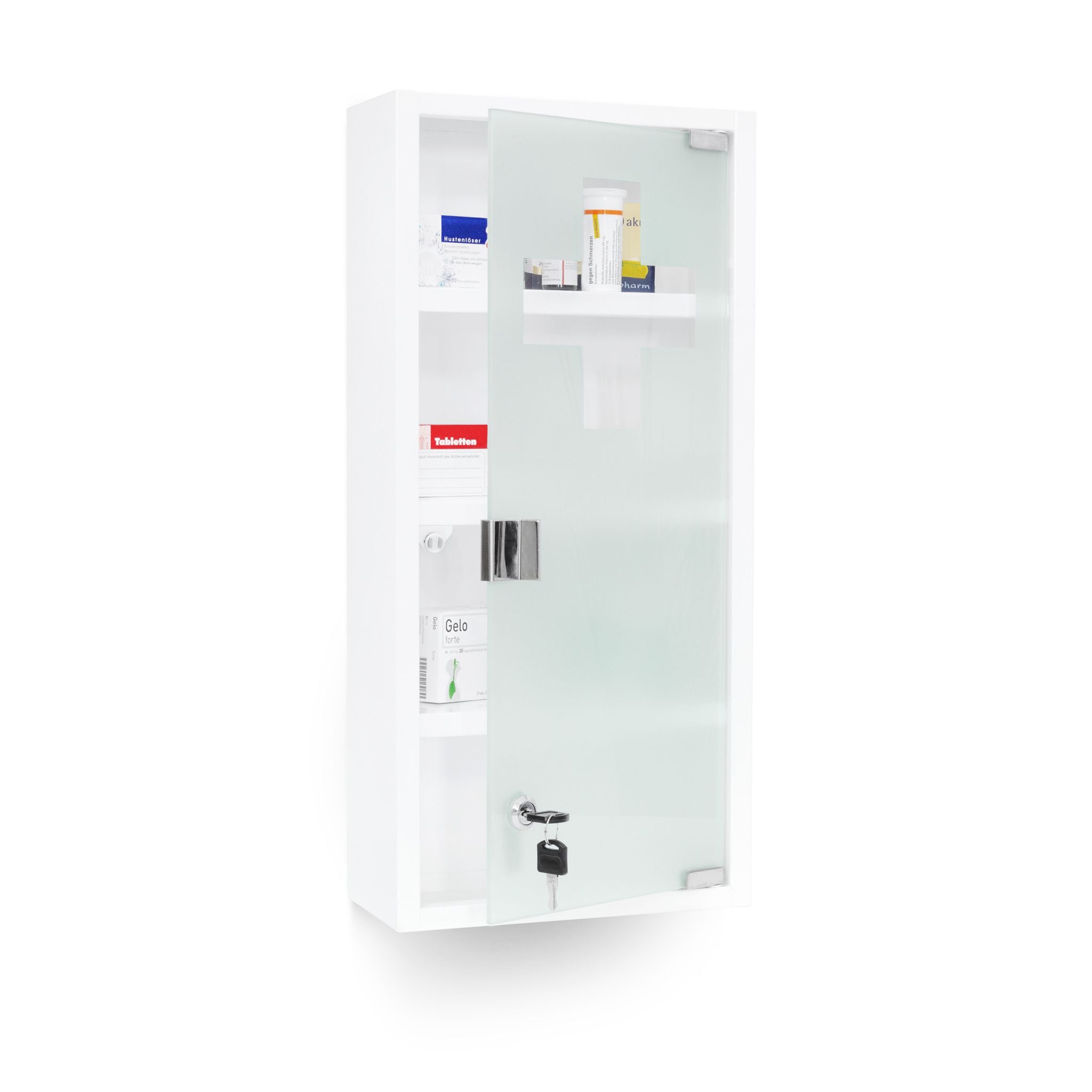 Medizinschrank EMERGENCY XXL Weiss-Transparent von Relaxdays