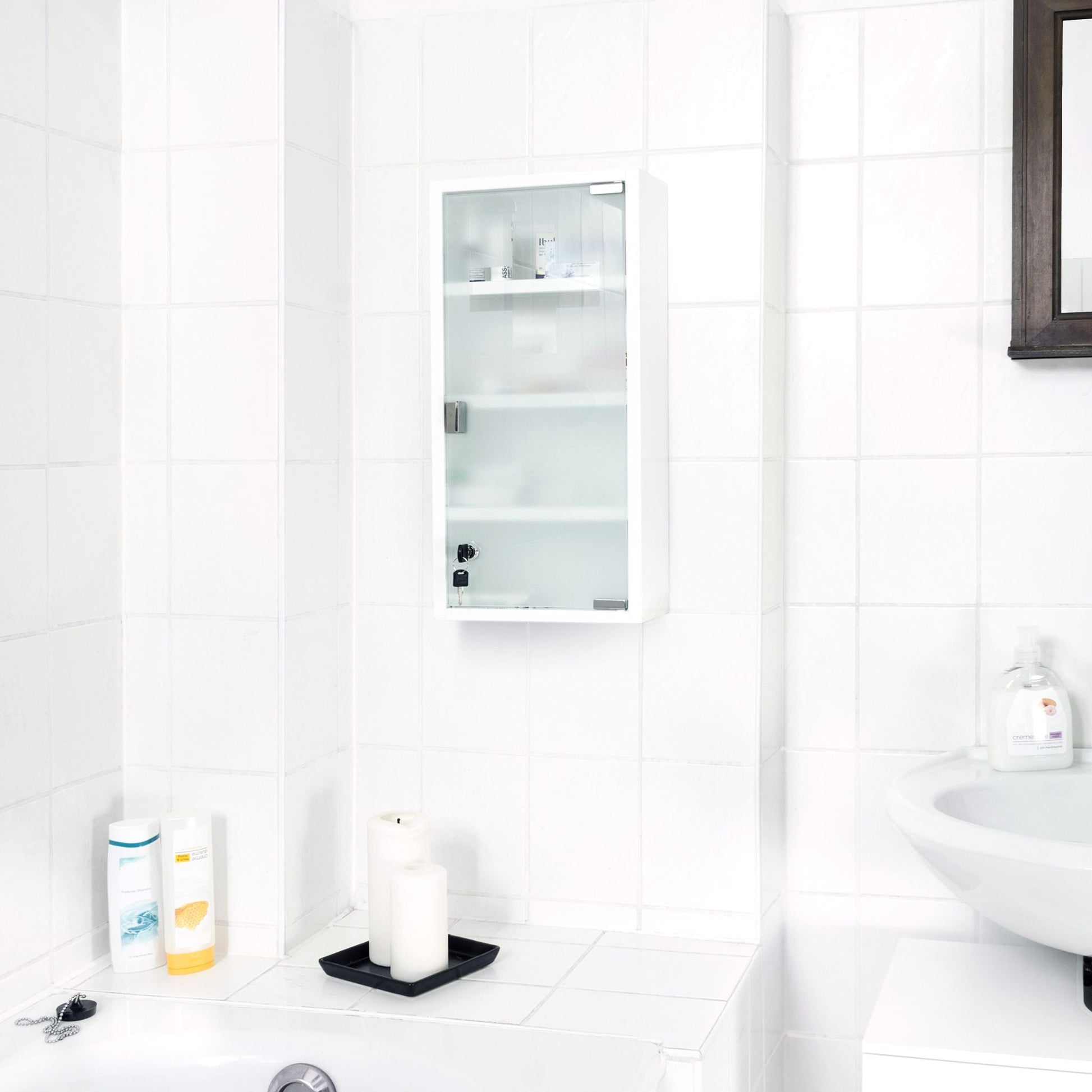 Medizinschrank EMERGENCY XXL Weiss-Transparent von Relaxdays