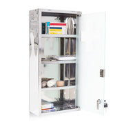 Medizinschrank abschliessbar Edelstahl Silber-Transparent von Relaxdays