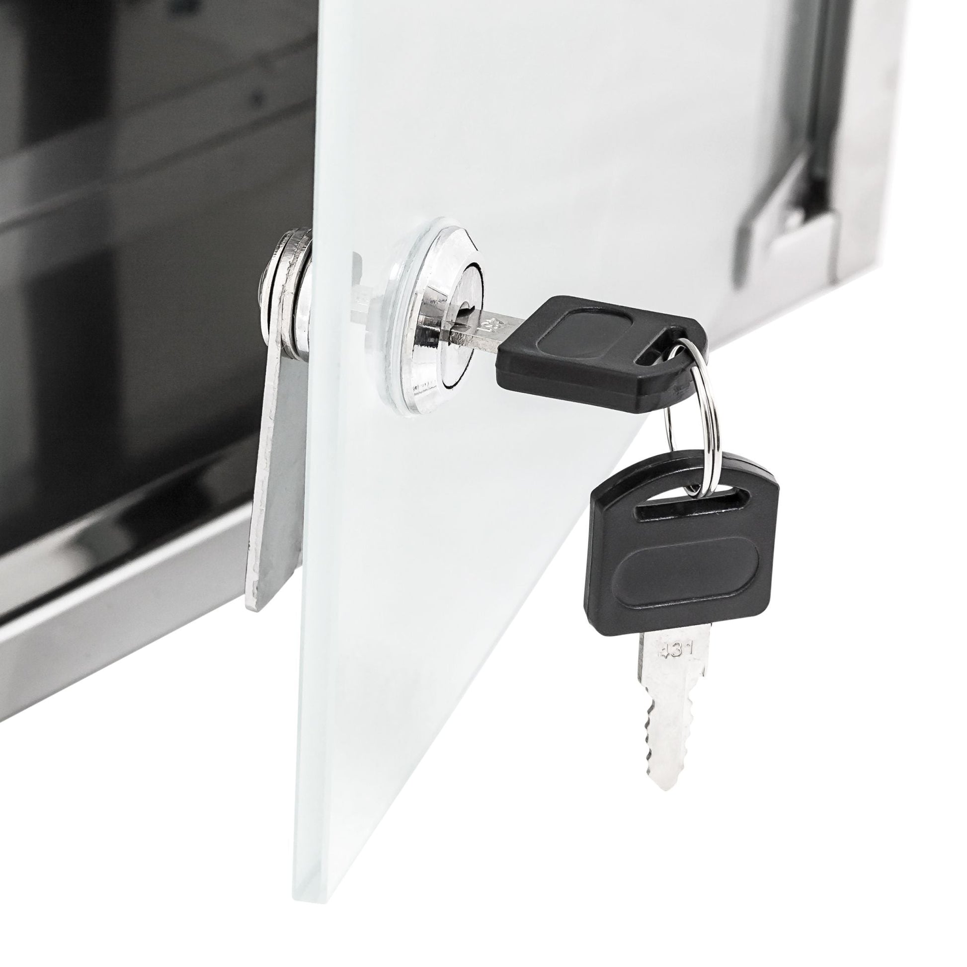 Medizinschrank abschliessbar Edelstahl Silber-Transparent von Relaxdays