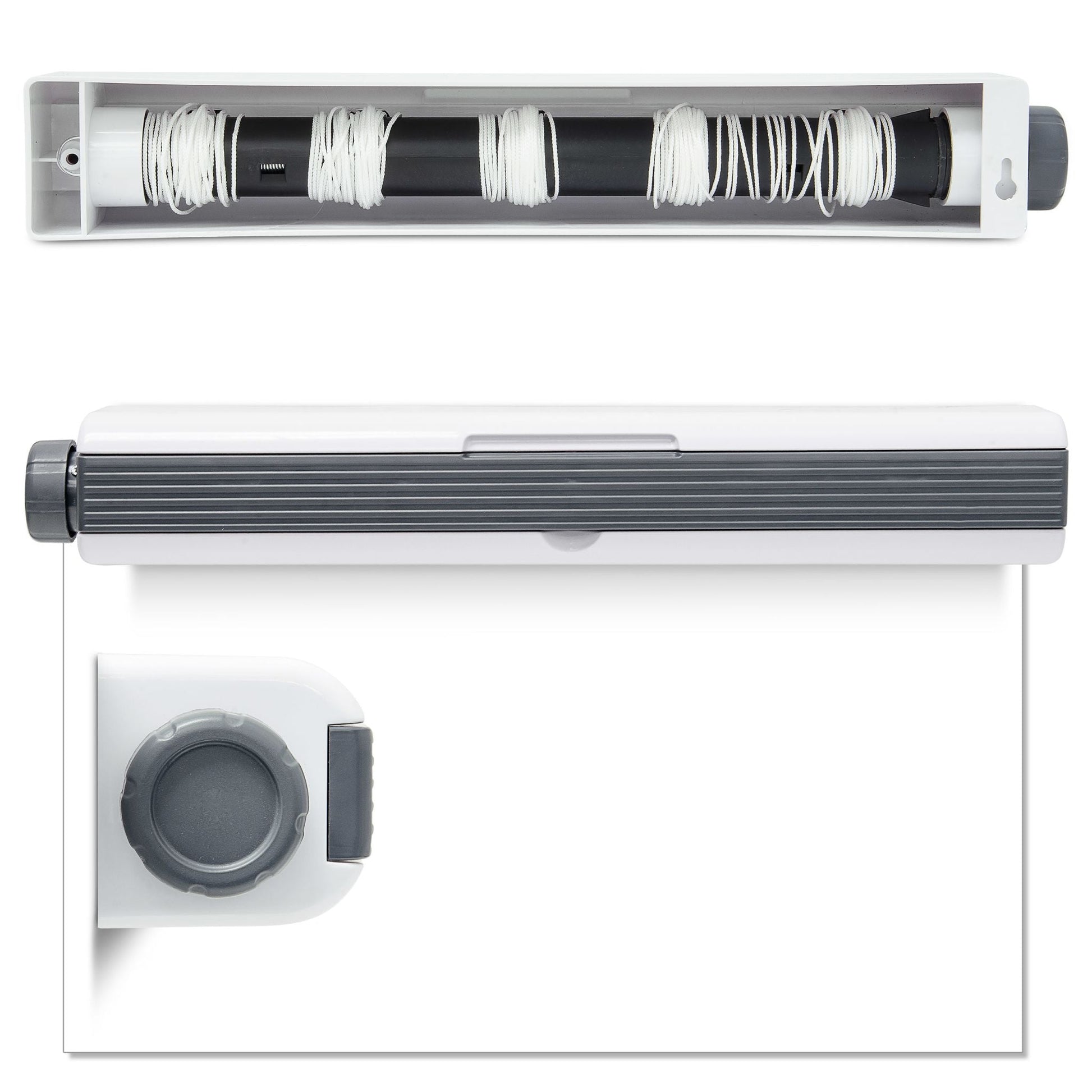 Wandtrockner Aufroll-Automatik weiss-grau Anthrazit-Weiss von Relaxdays