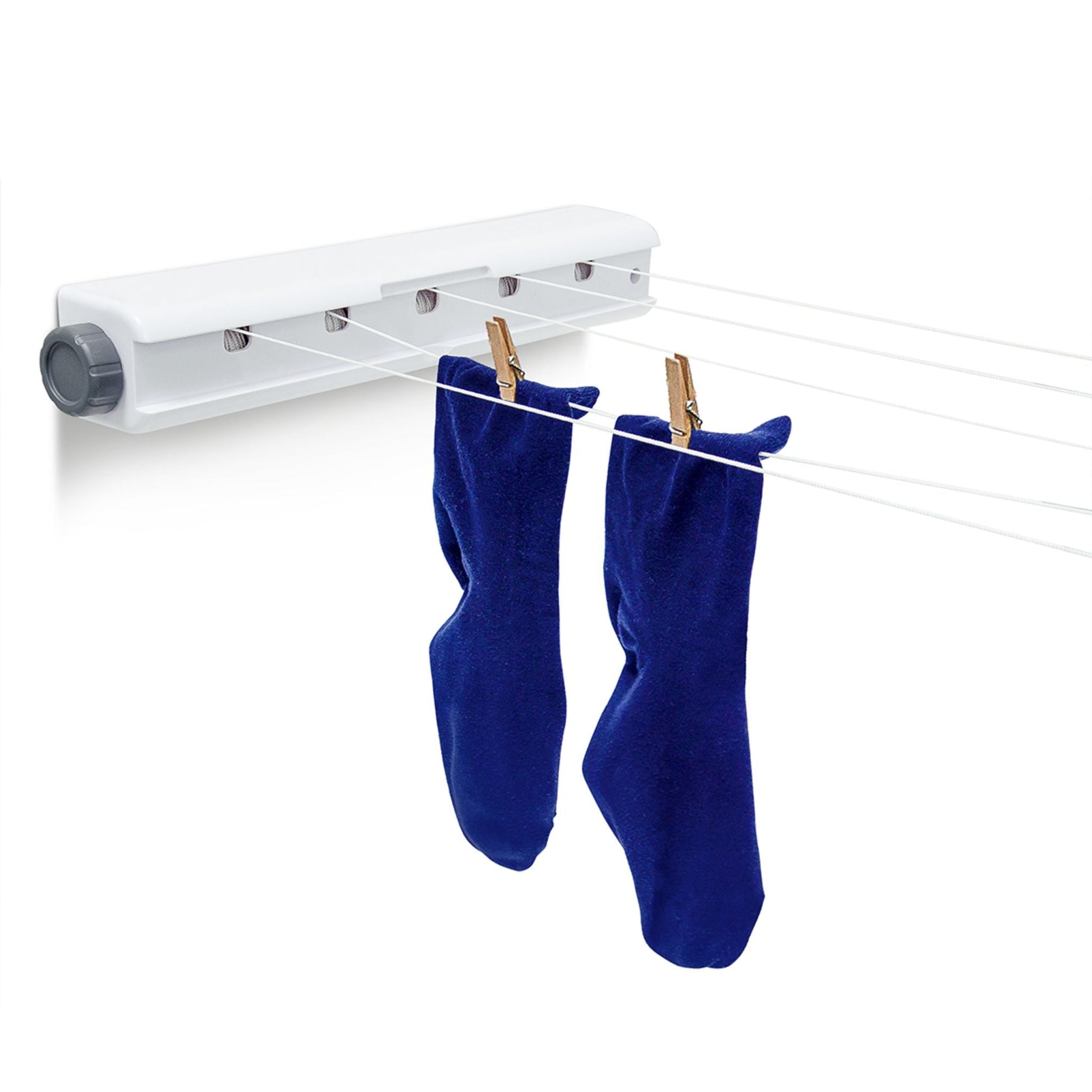 Wandtrockner Aufroll-Automatik weiss-grau Anthrazit-Weiss von Relaxdays