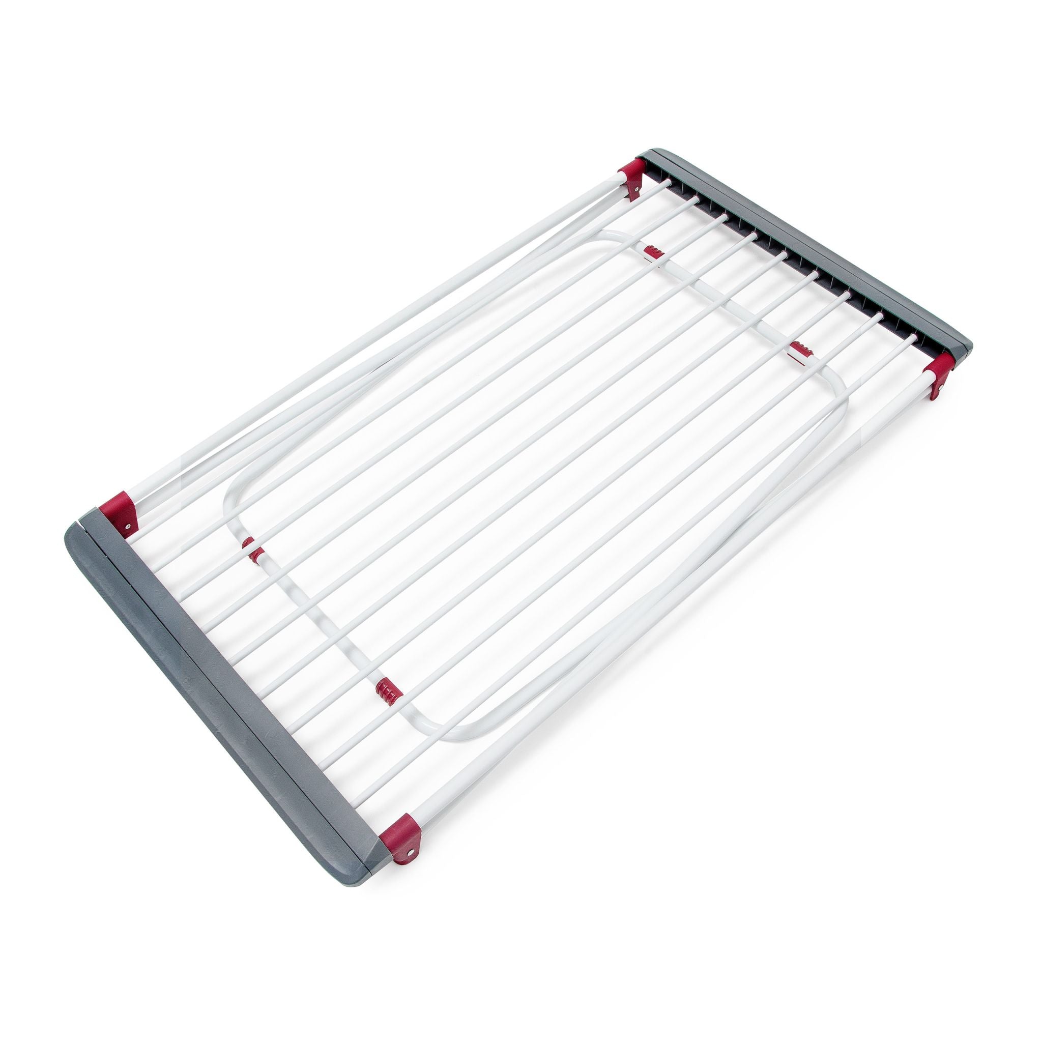 Trockenständer ziehbar Weiss-Rosa-Grau von Relaxdays