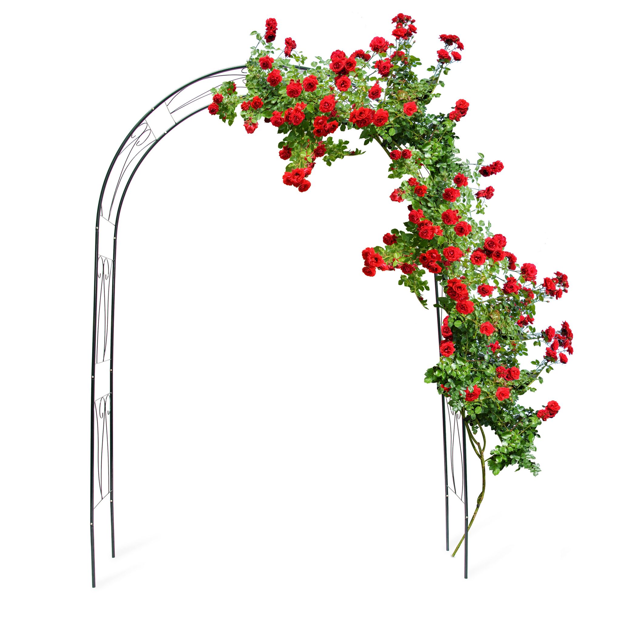 Rankbogen für Rosen mit Verzierung Dunkelgrün von Relaxdays