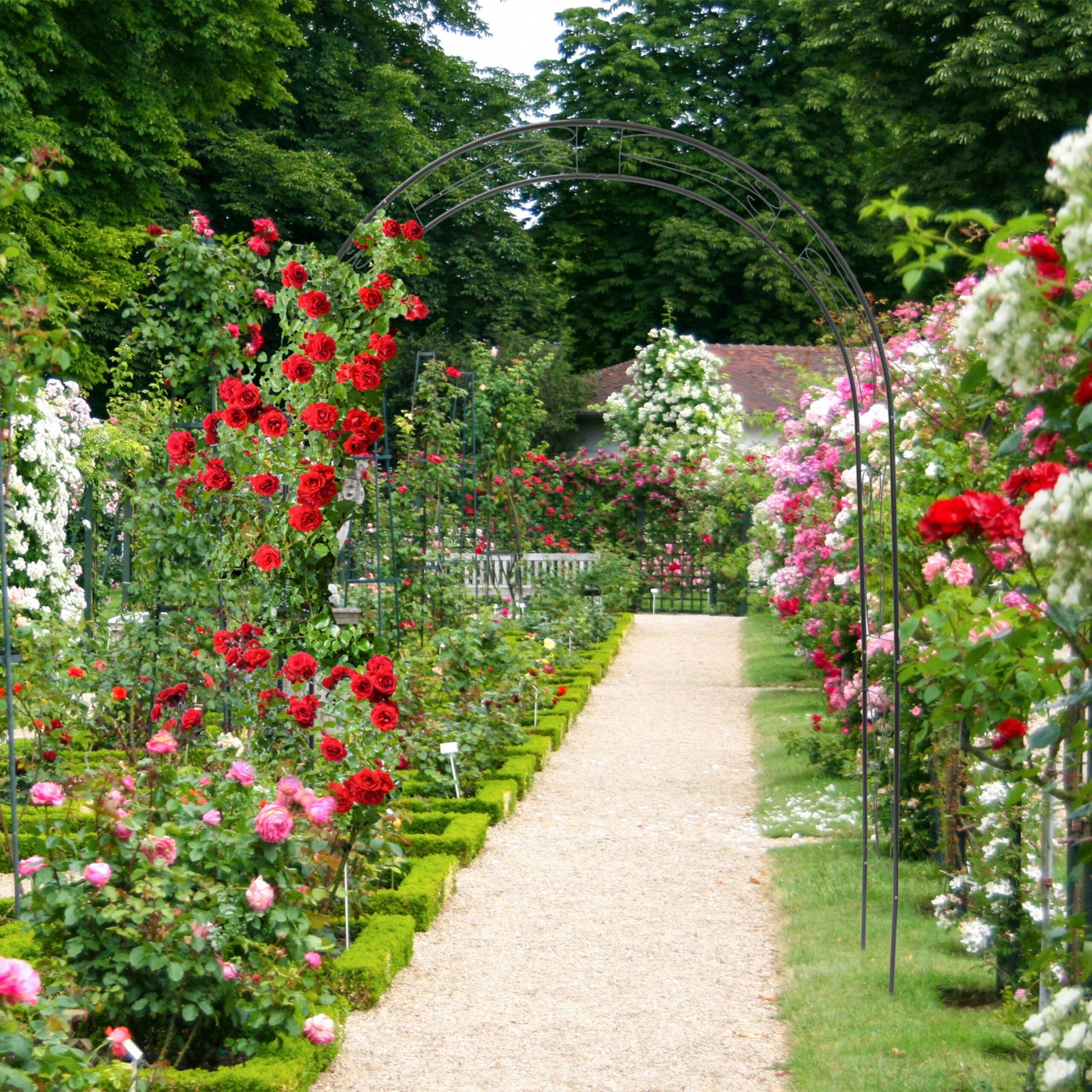 Rankbogen für Rosen mit Verzierung Dunkelgrün von Relaxdays