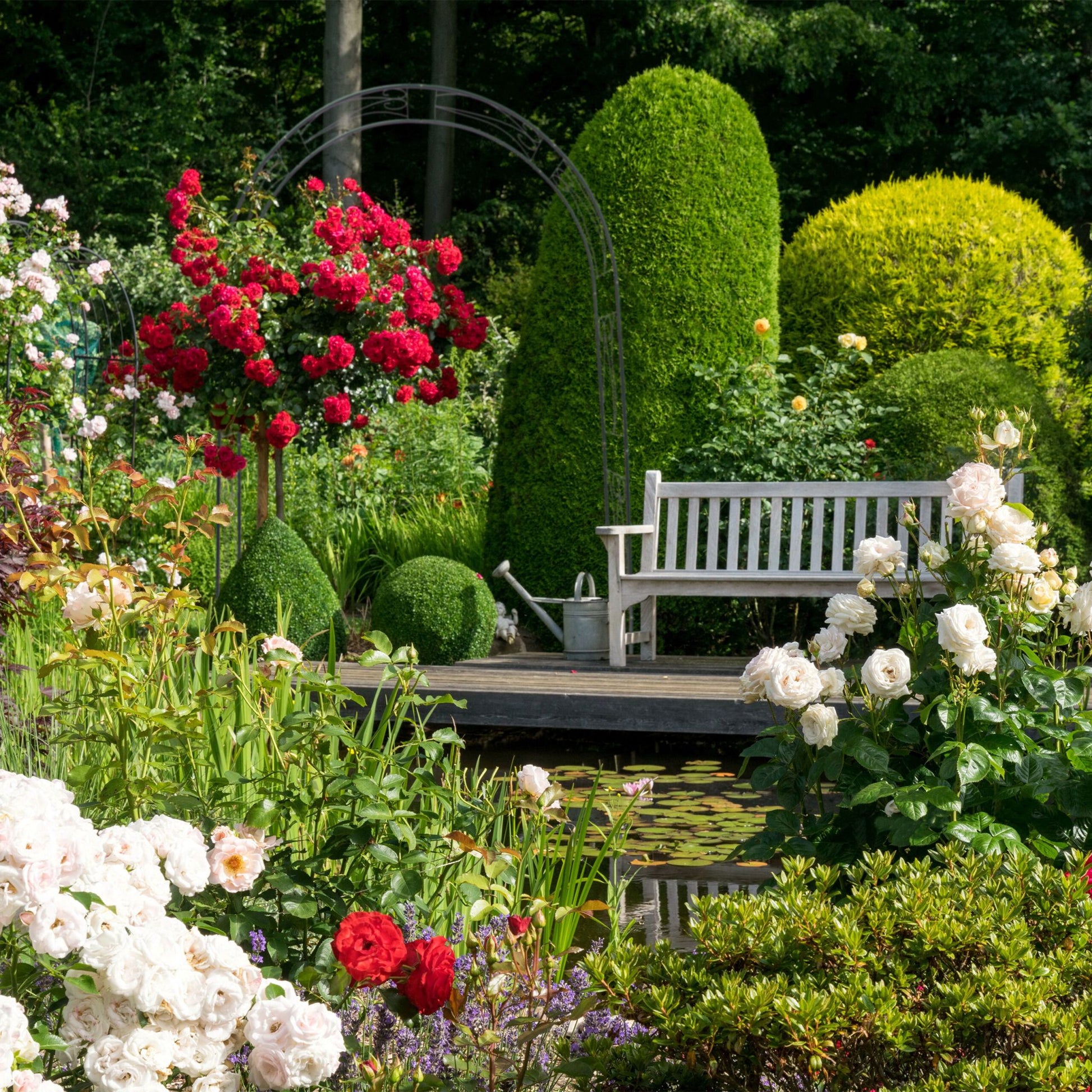 Rankbogen für Rosen mit Verzierung Dunkelgrün von Relaxdays