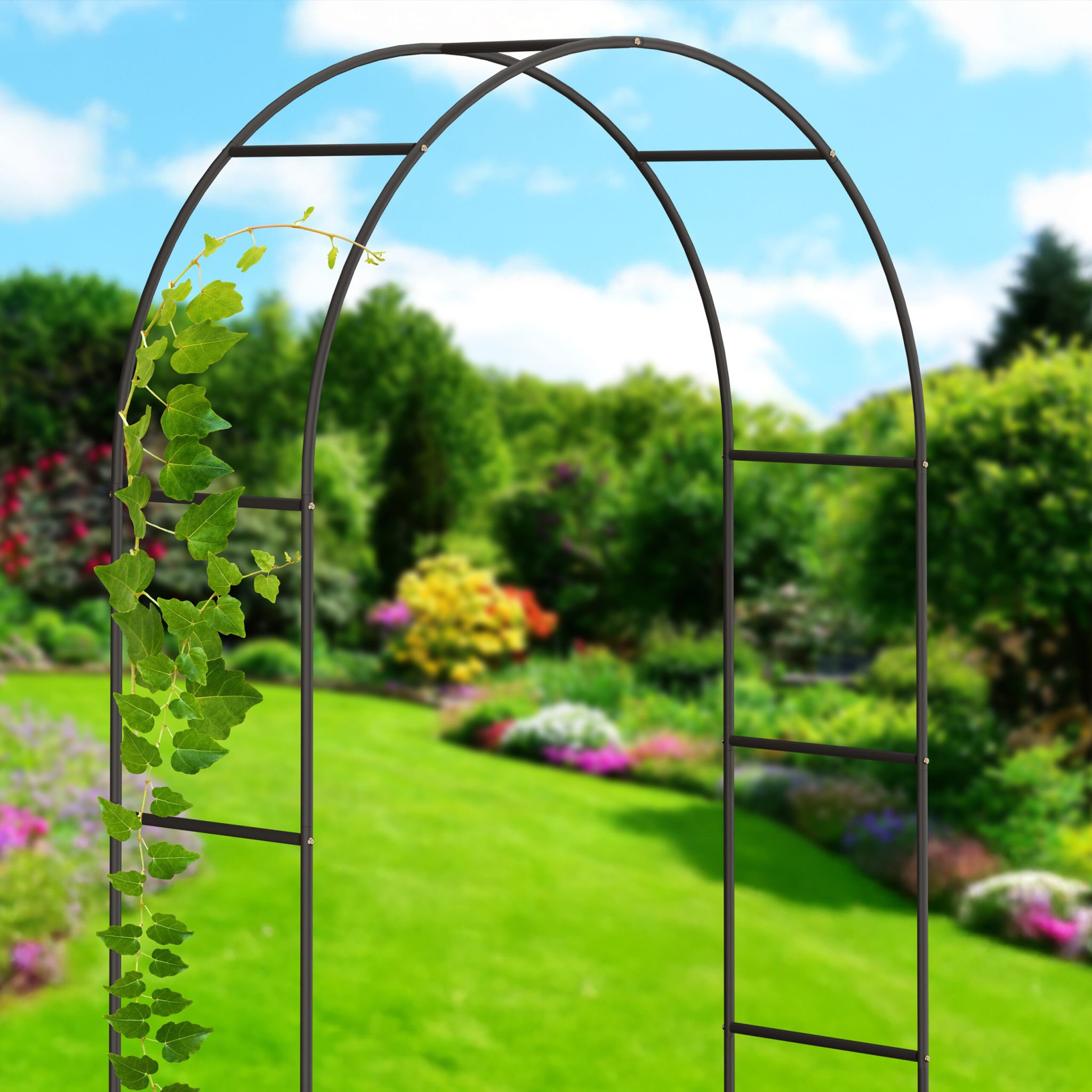 Torbogen Garten für Rosen 240cm Schwarz von Relaxdays