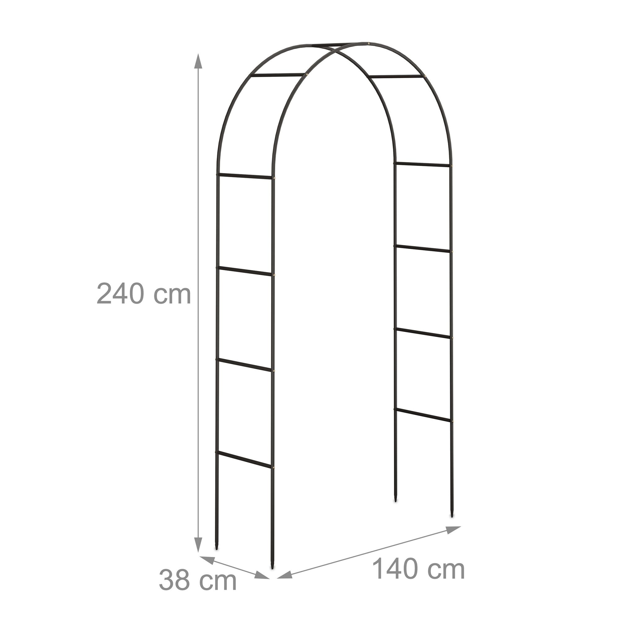 Torbogen Garten für Rosen 240cm Schwarz von Relaxdays