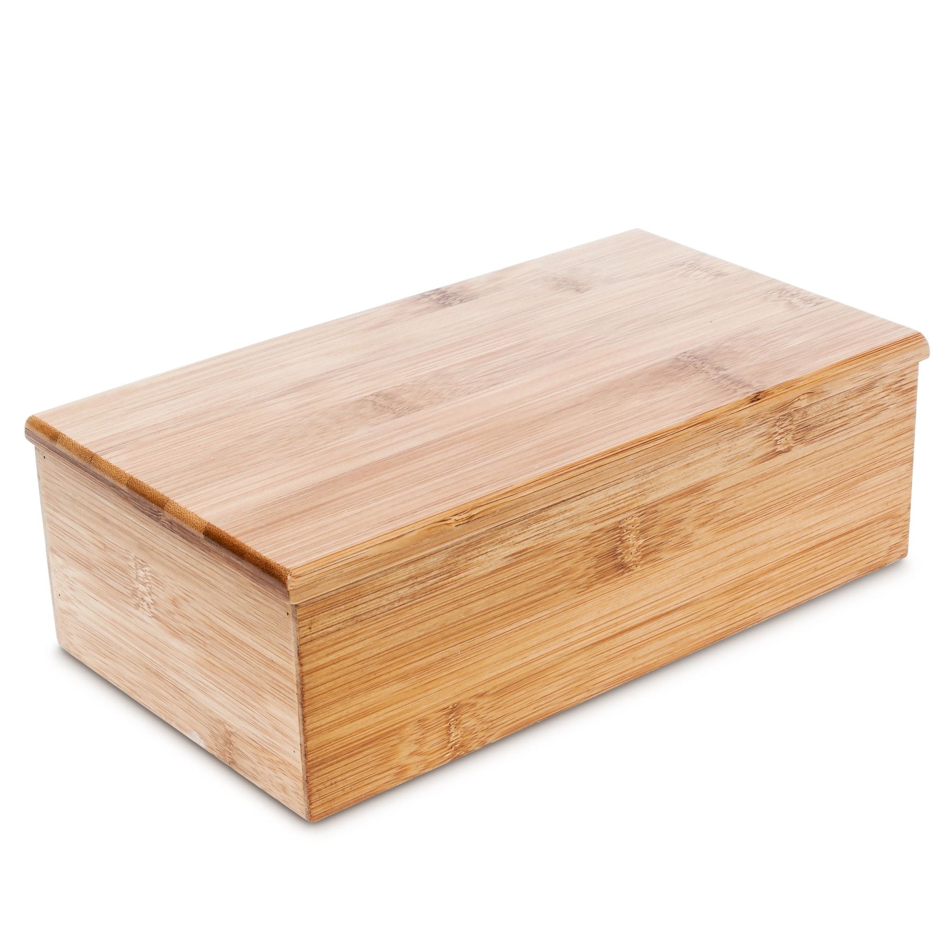 Teebox Bambus lackiert 4 Fächer Hellbraun von Relaxdays