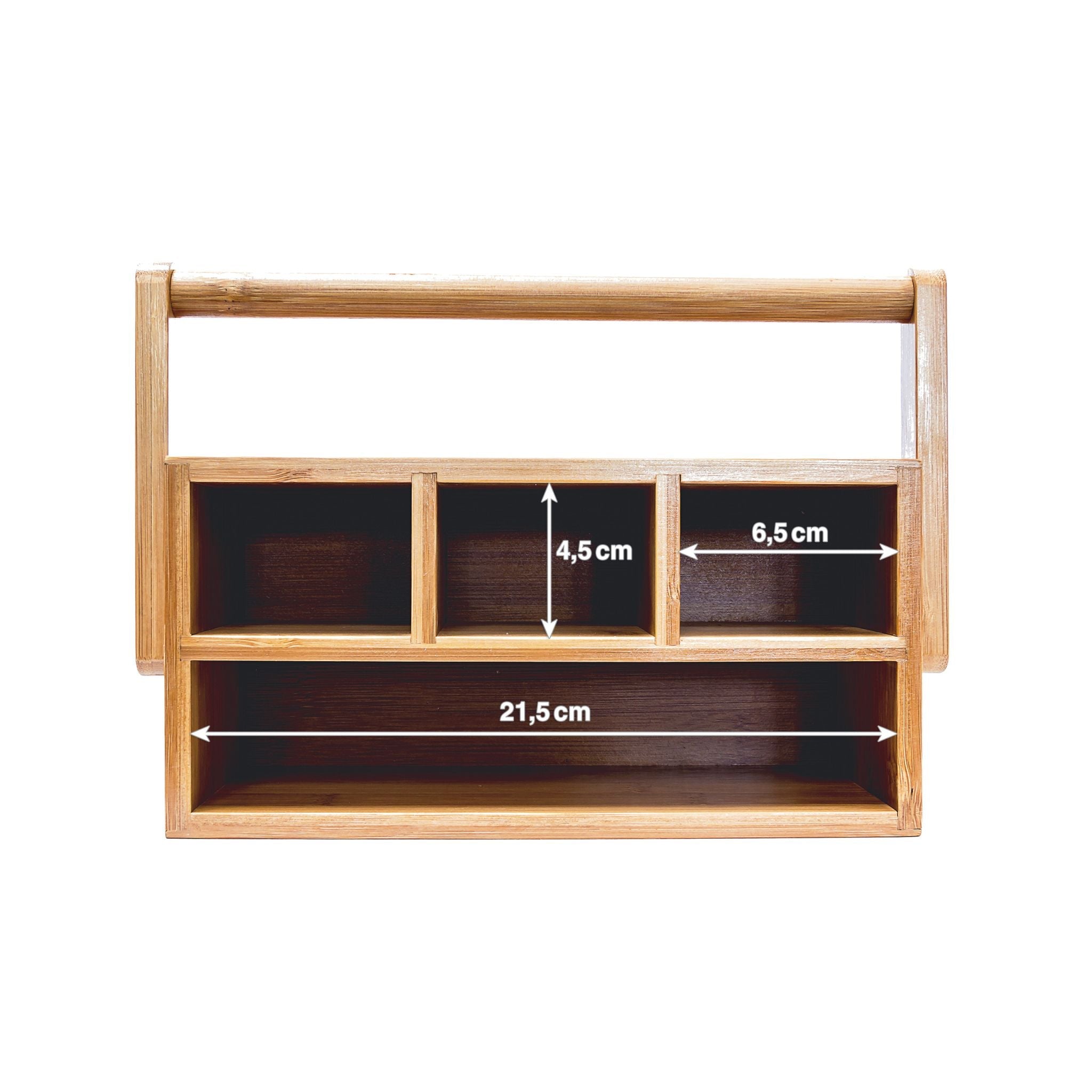 Schreibtisch Organizer Bambus 4 Fächer Hellbraun von Relaxdays