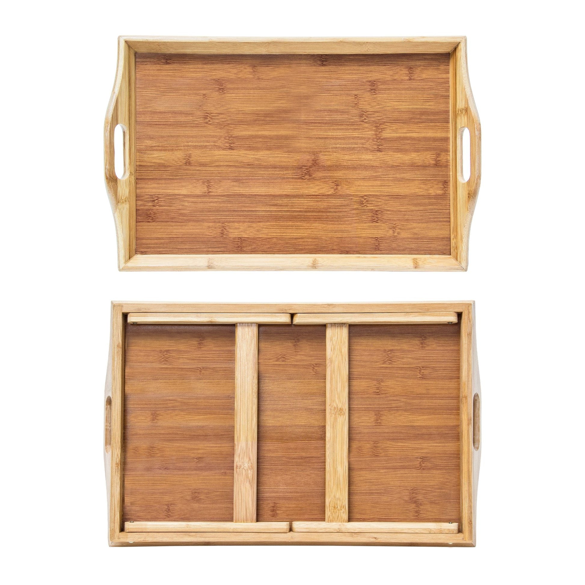Betttablett Bambus lackiert klappbar Hellbraun von Relaxdays