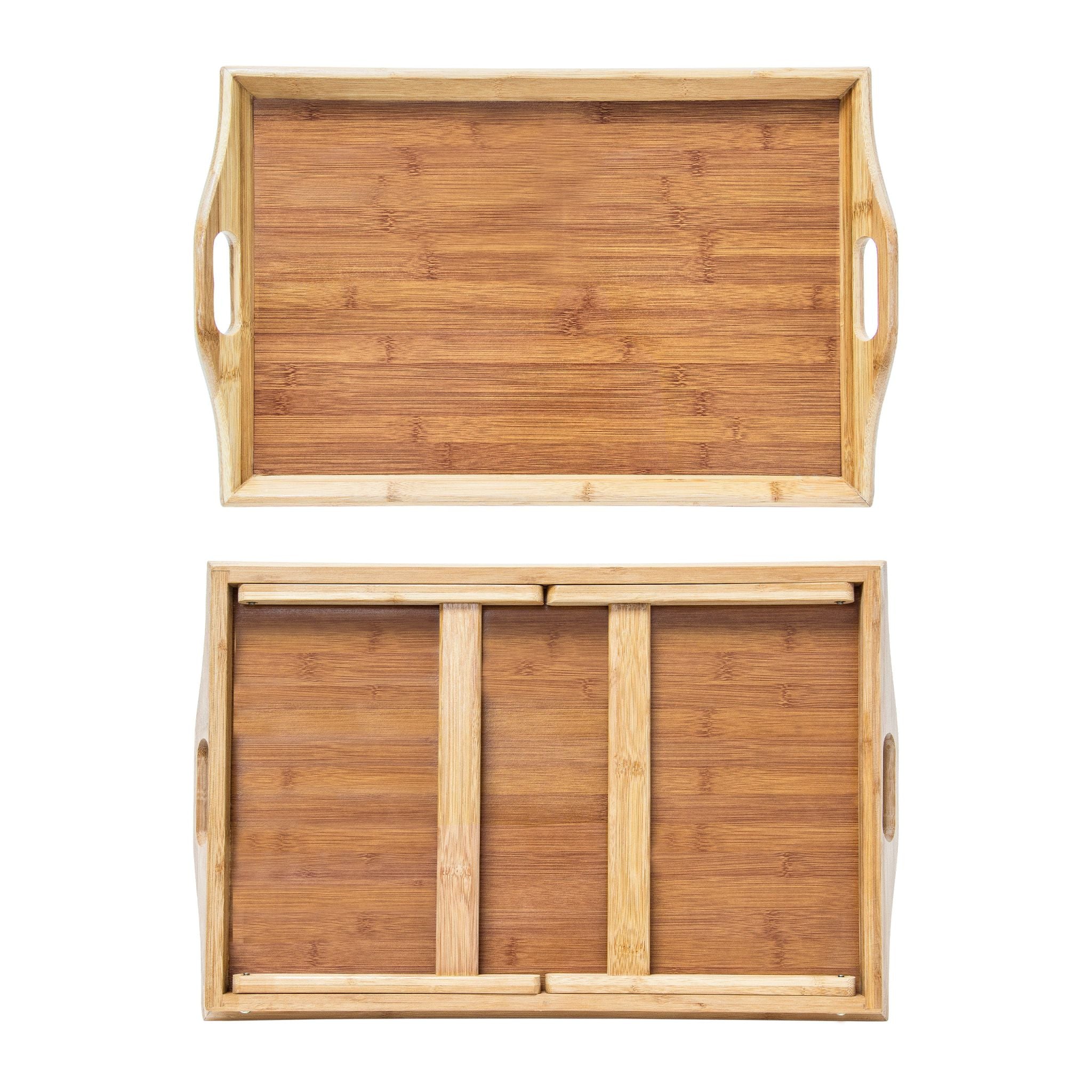 Betttablett Bambus lackiert klappbar Hellbraun von Relaxdays