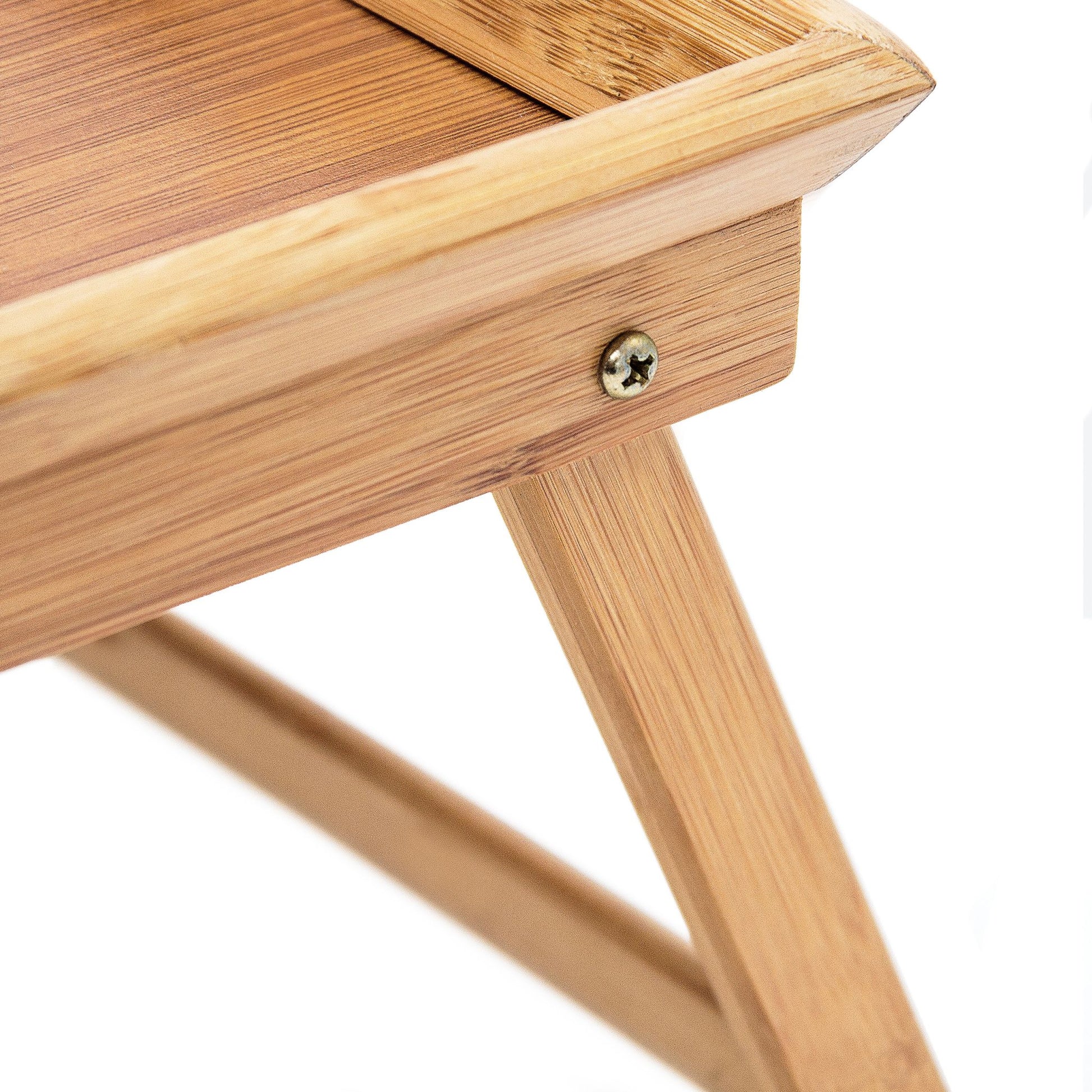 Betttablett Bambus lackiert klappbar Hellbraun von Relaxdays