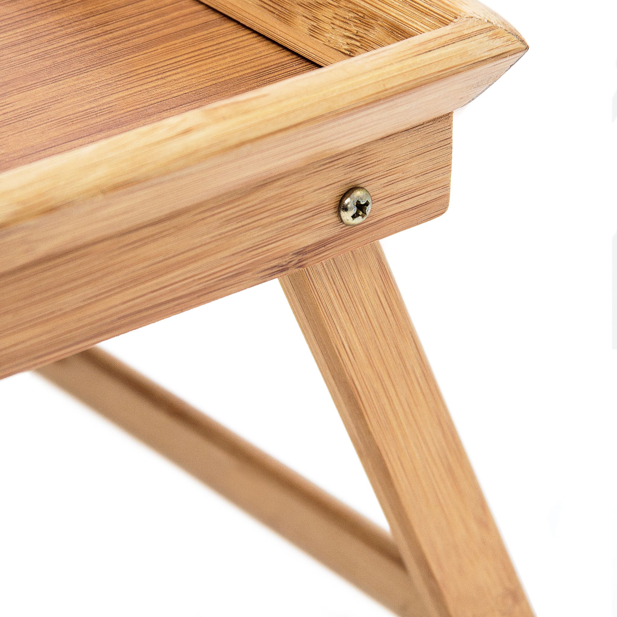 Betttablett Bambus lackiert klappbar Hellbraun von Relaxdays