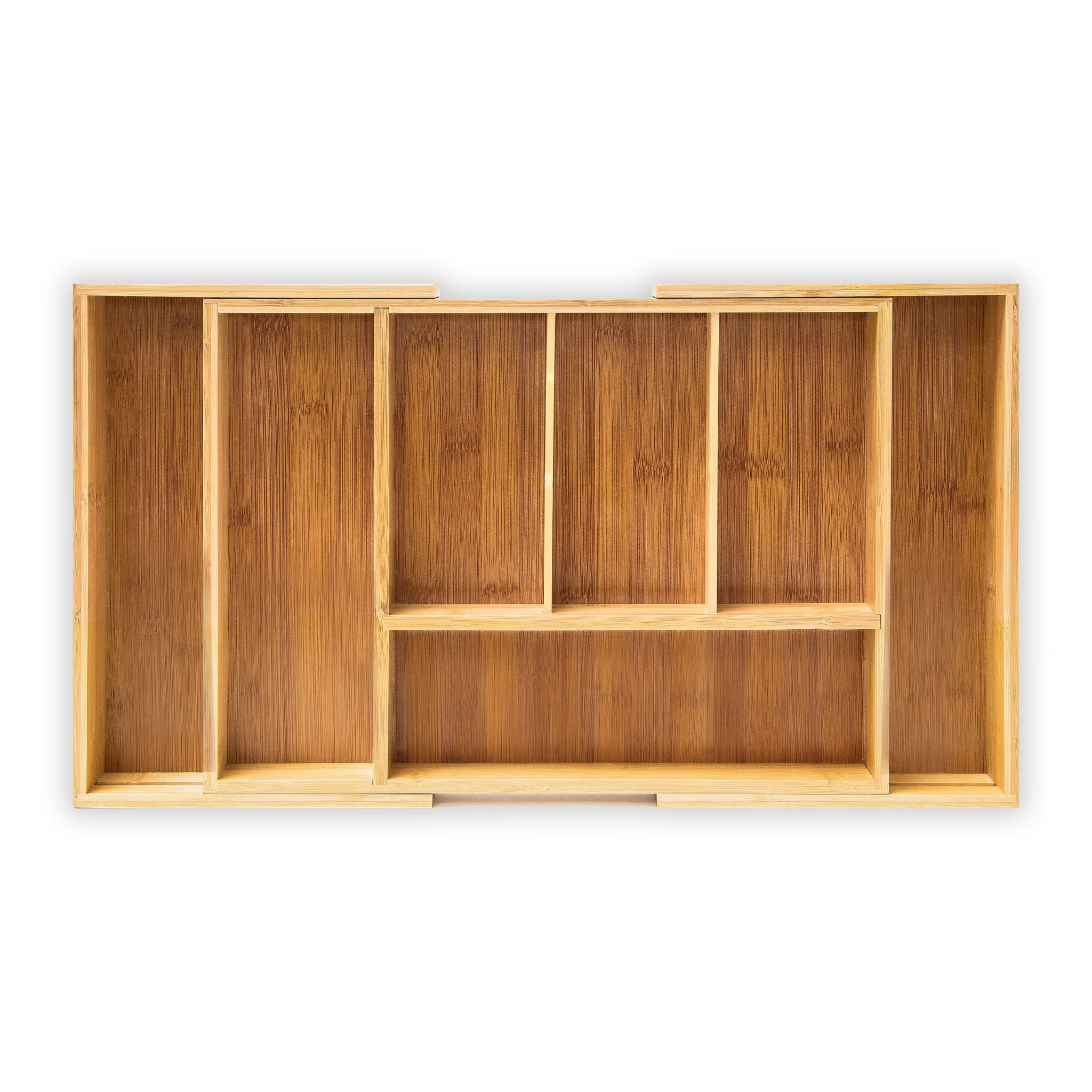 Besteckkasten Bambus verstellbar XL Hellbraun von Relaxdays