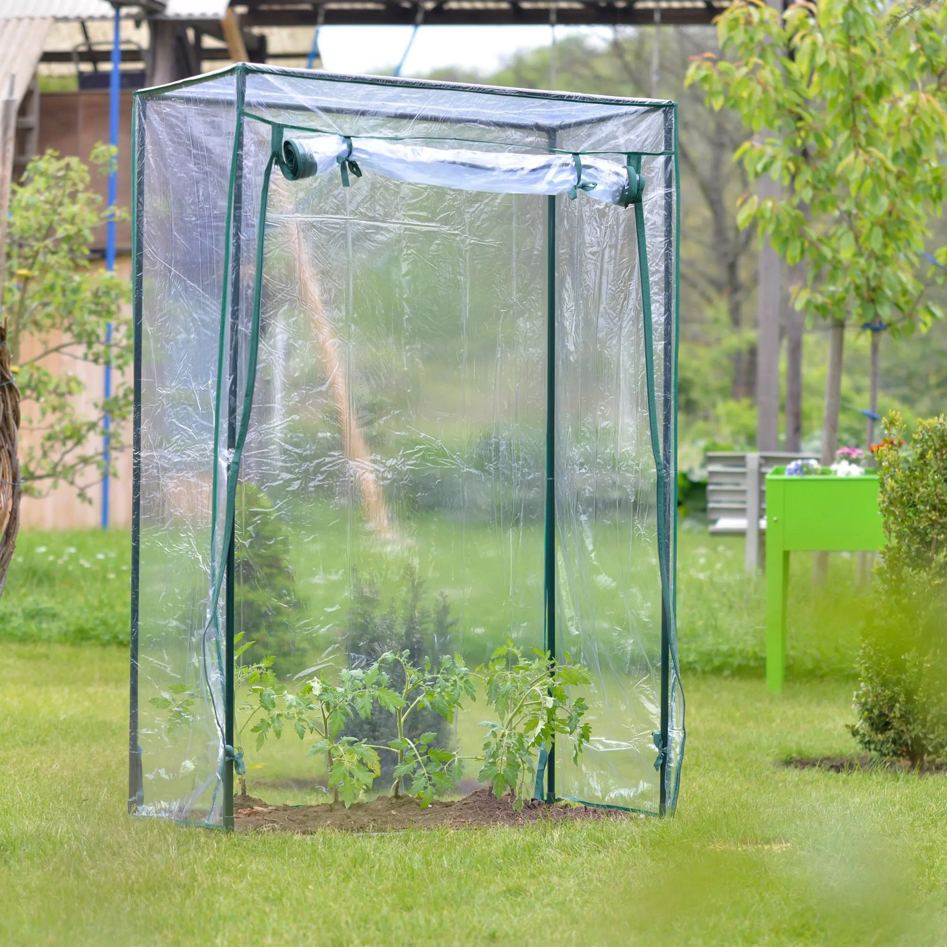 Tomatengewächshaus für Garten und Balkon Dunkelgrün-Grün von Relaxdays