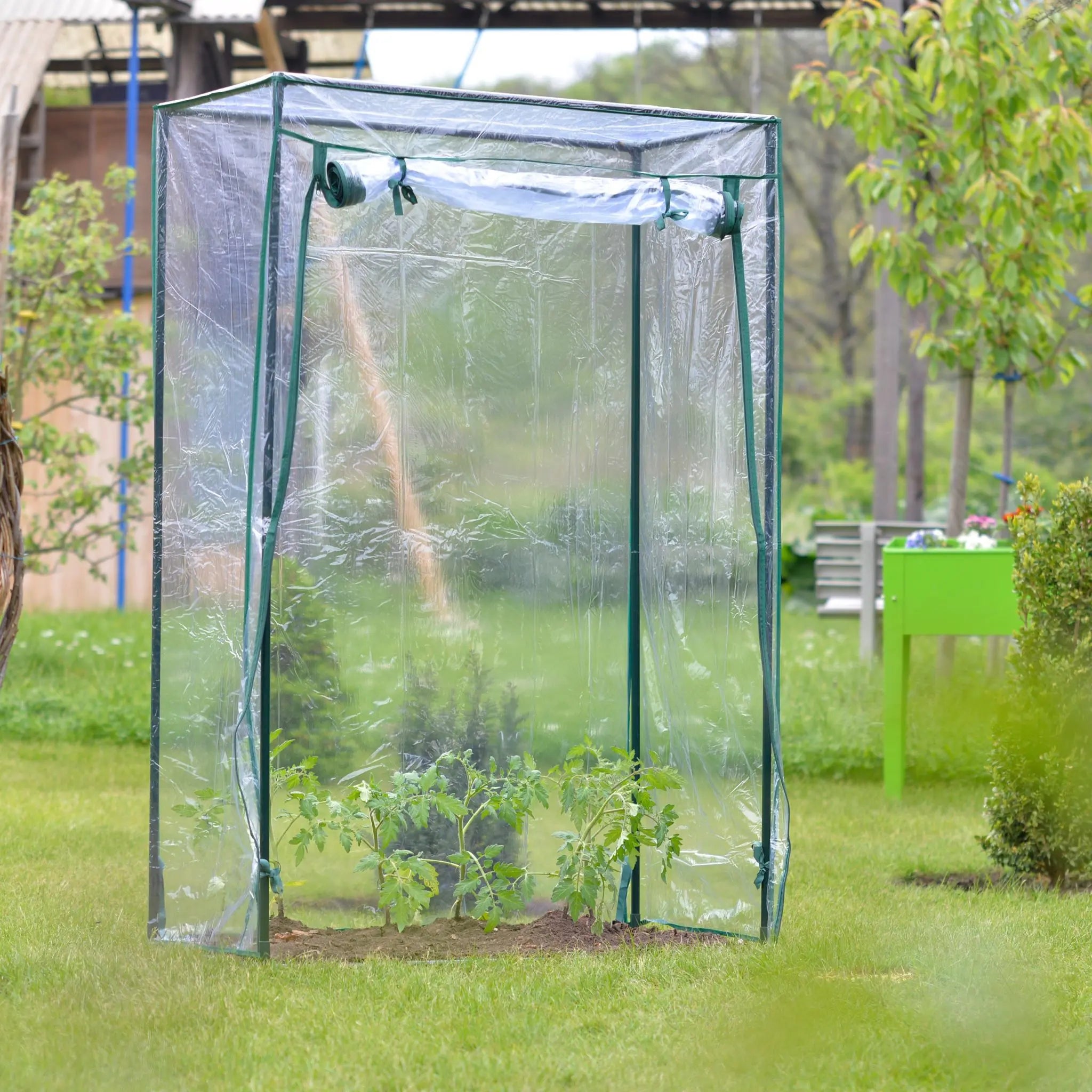 Tomatengewächshaus für Garten und Balkon Dunkelgrün-Grün von Relaxdays