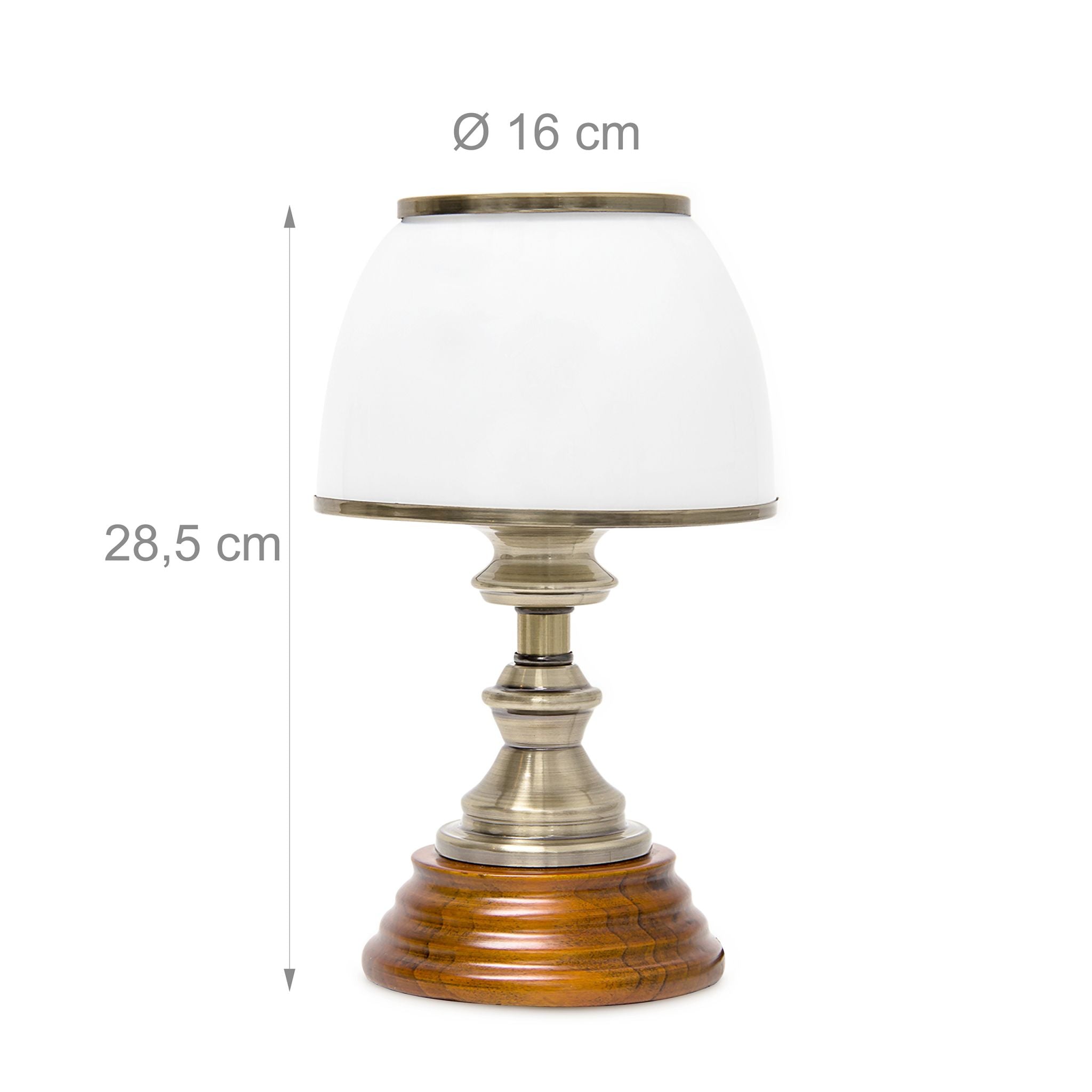 Tischlampe Glasschirm klassisch Weiss-Braun-Gold von Relaxdays