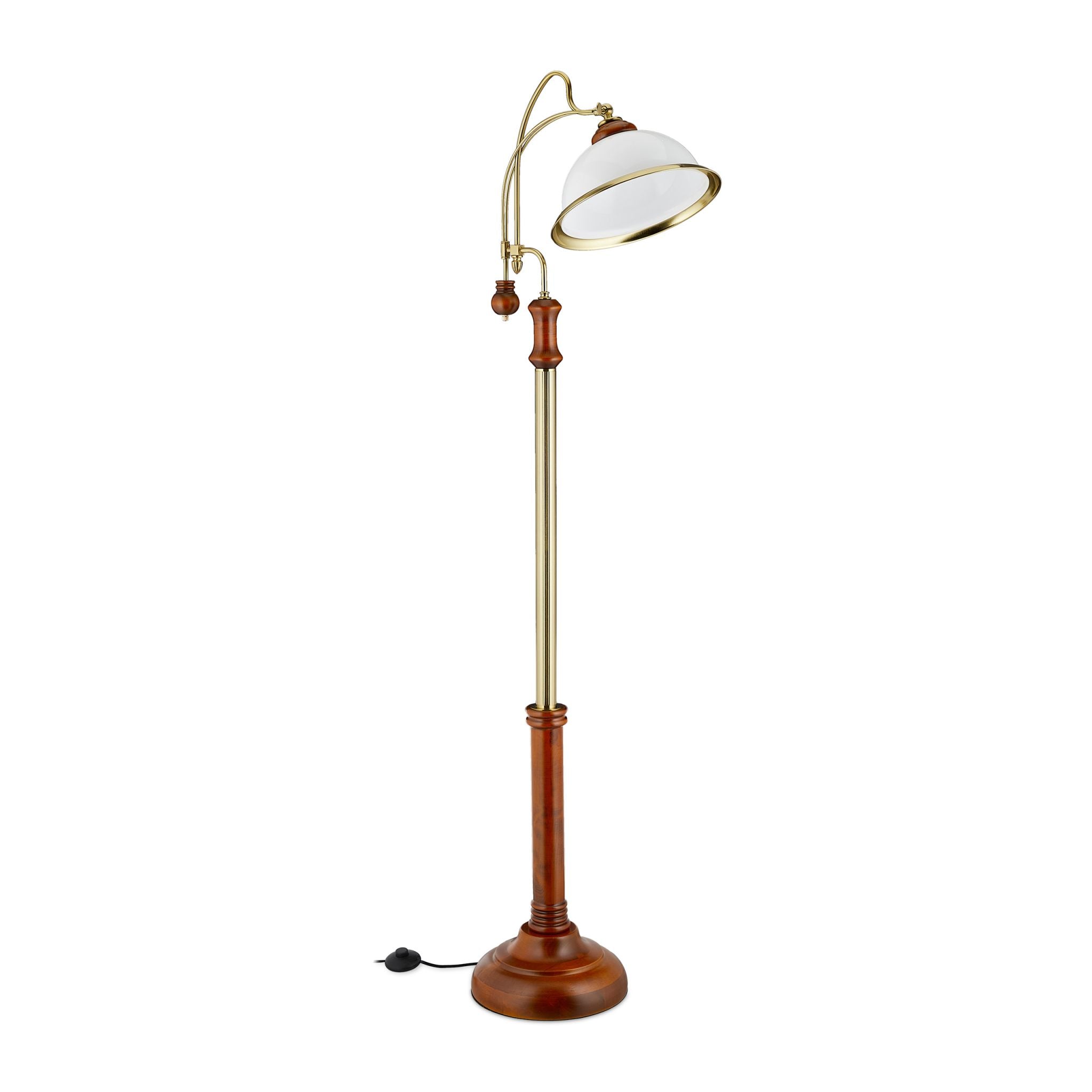 Stehlampe Jugendstil Weiss-Braun-Gold von Relaxdays
