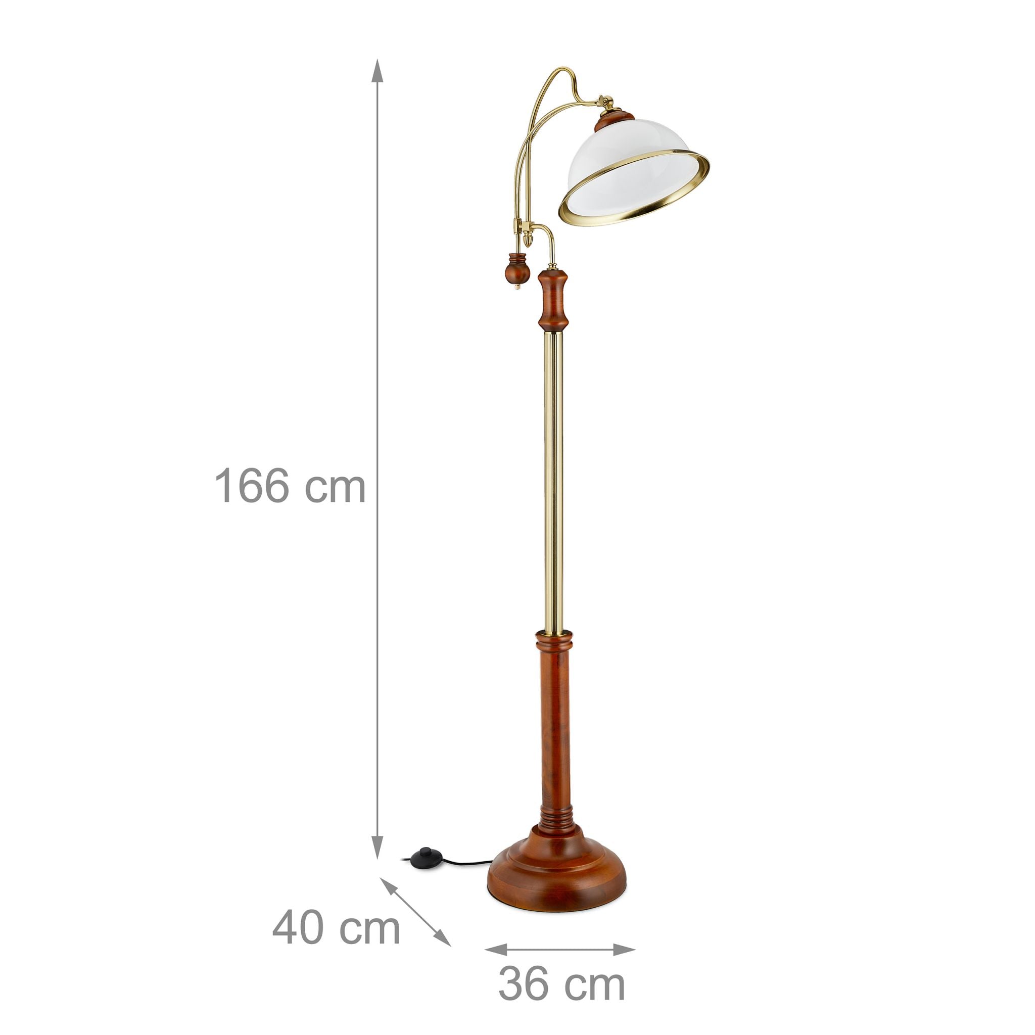 Stehlampe Jugendstil Weiss-Braun-Gold von Relaxdays